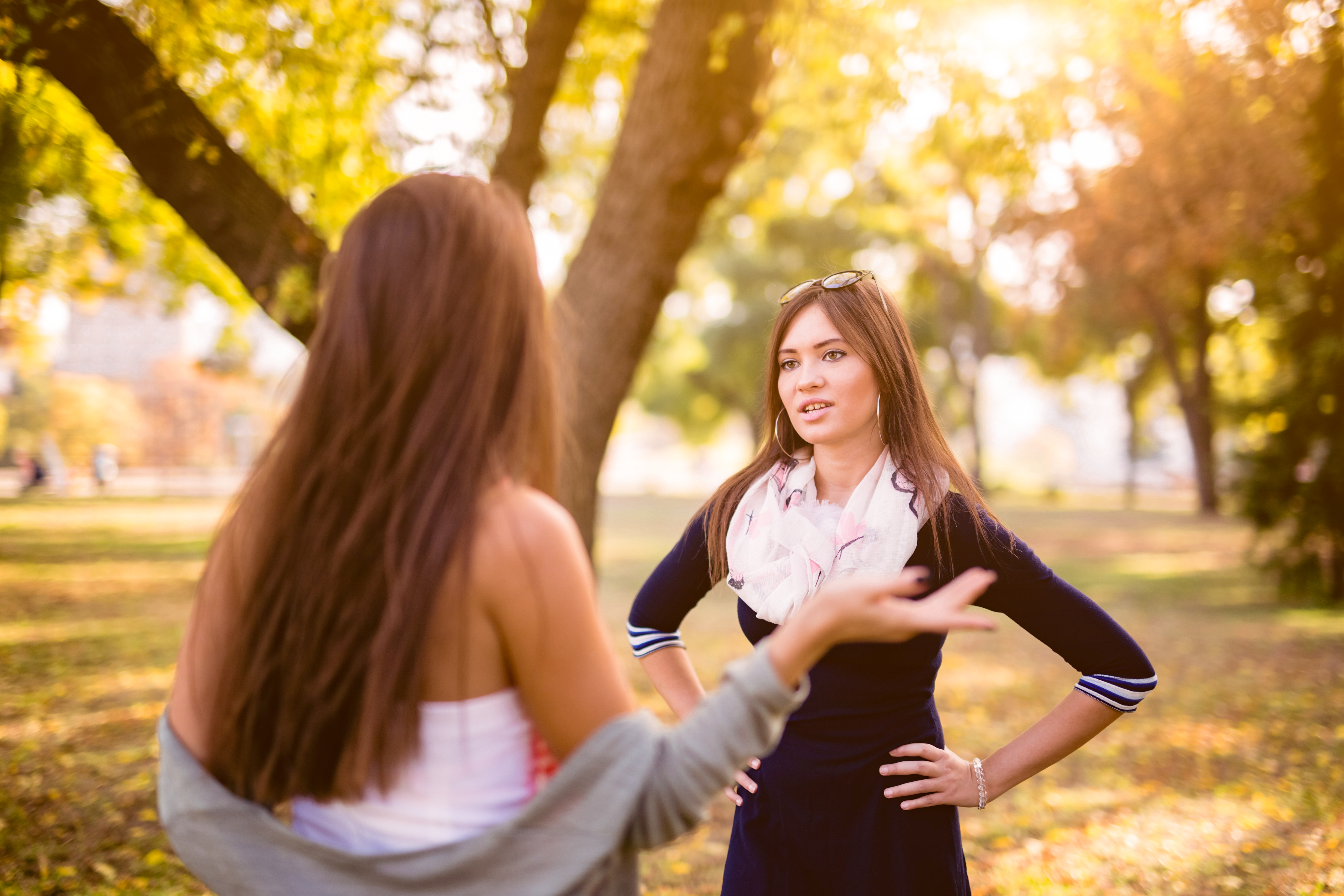 Two women arguing in a park | Source: Getty Images