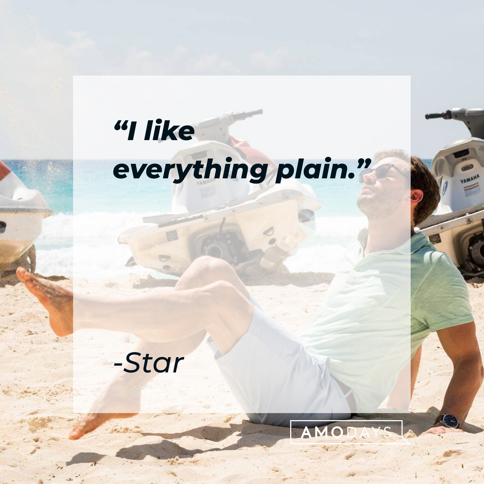 Star's quote: "I like everything plain." | Source: facebook.com/BarbAndStar