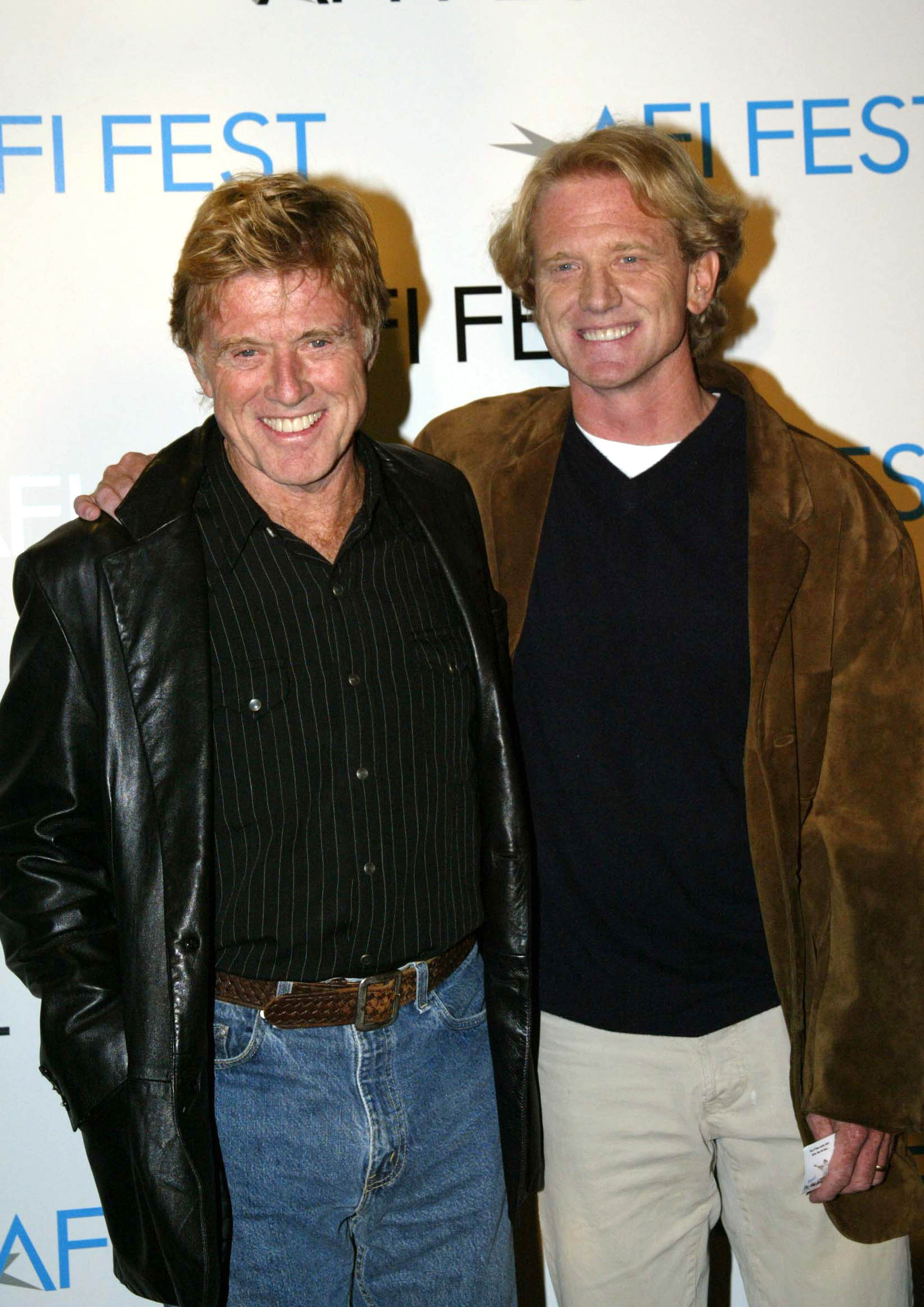 Robert Redford and James Redford in Hollywood, California, during the screening of "Spin" | Source: Getty Images 