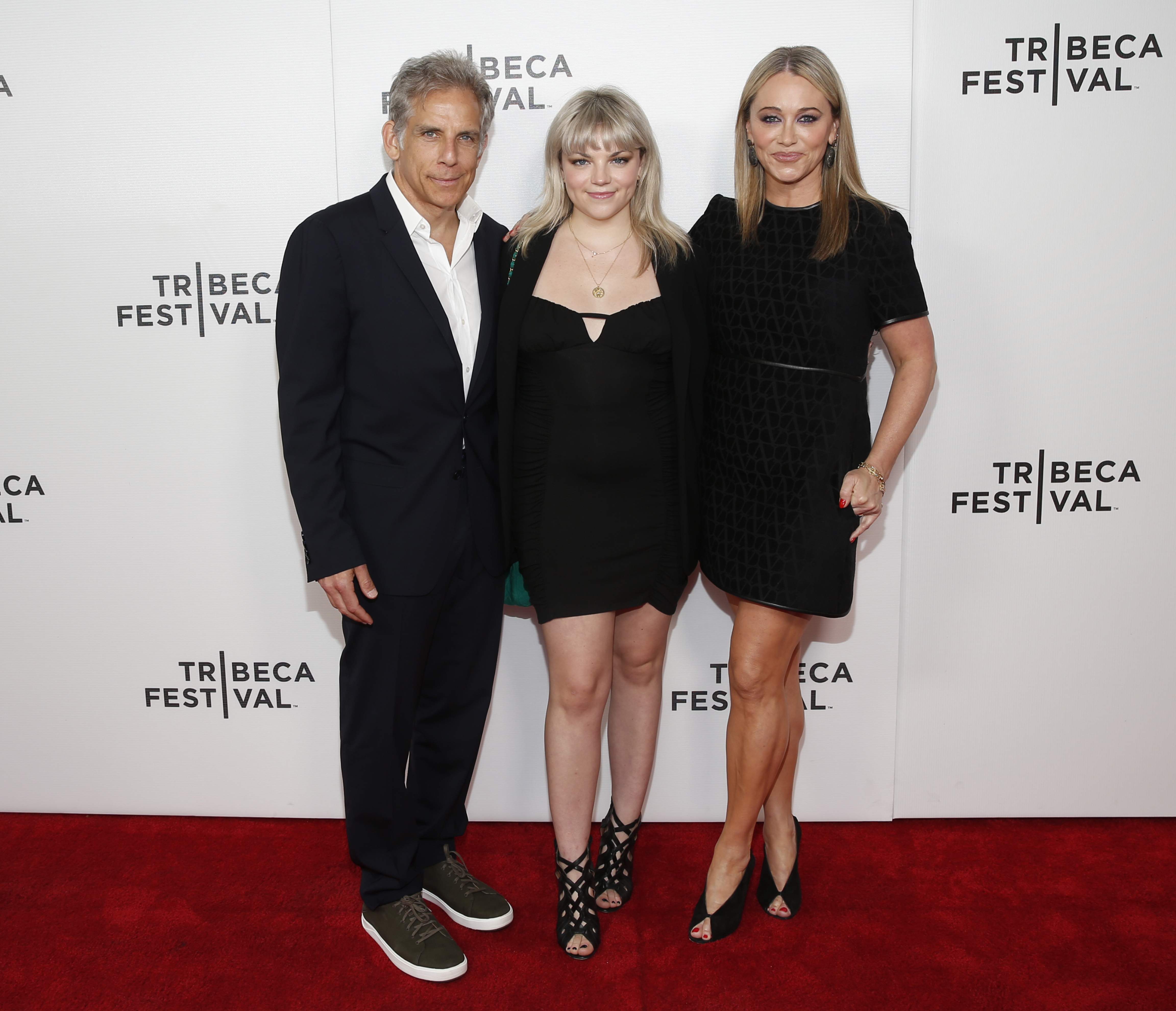 Ben Stiller, Ella Stiller, and Christine Taylor in New York City on June 11, 2023 | Source: Getty Images