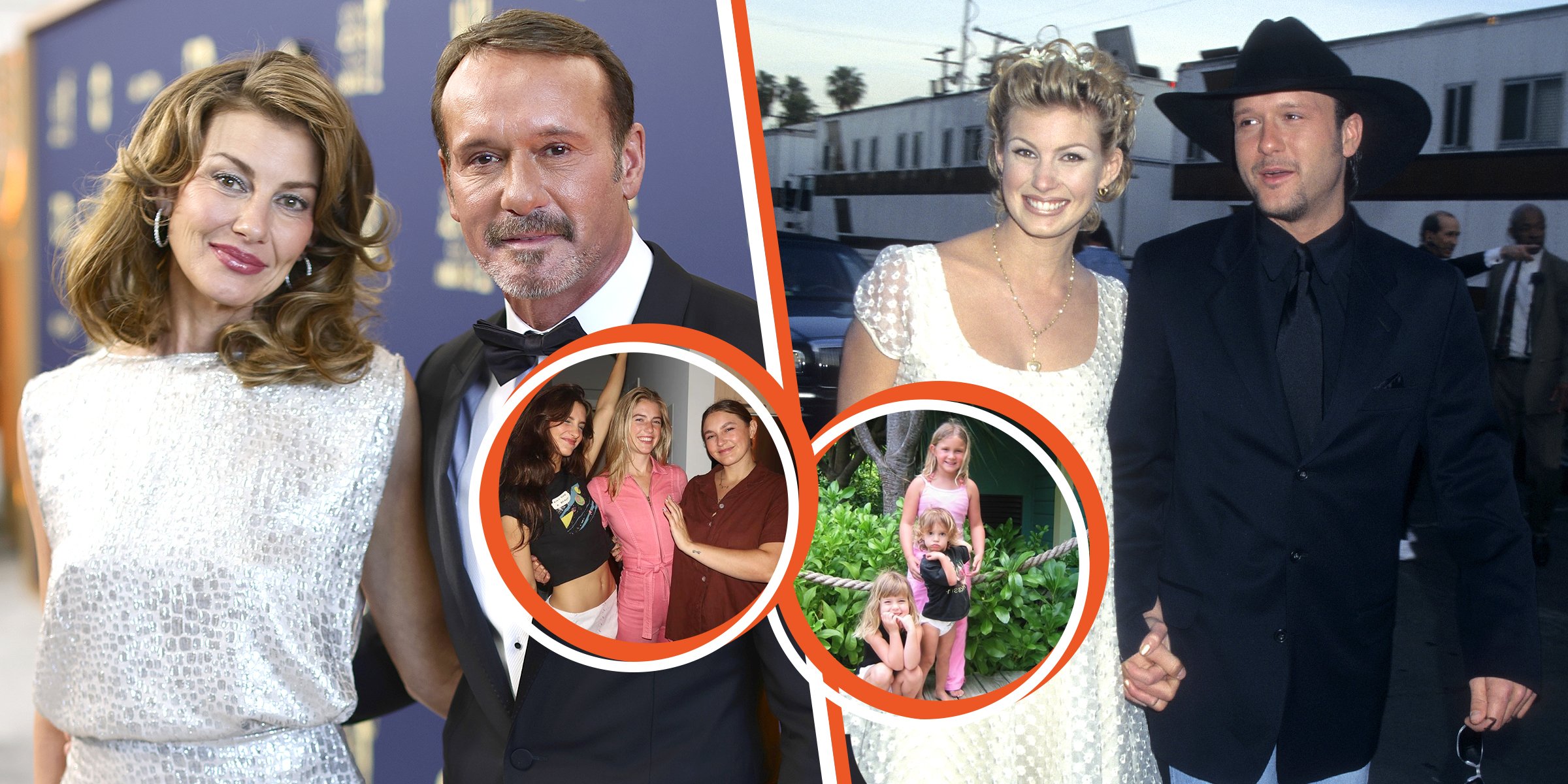 Faith Hill and Tim McGraw | Hill and McGraw's daughters [Inset] | Source: Getty Images | Instagram/Audrey McGraw