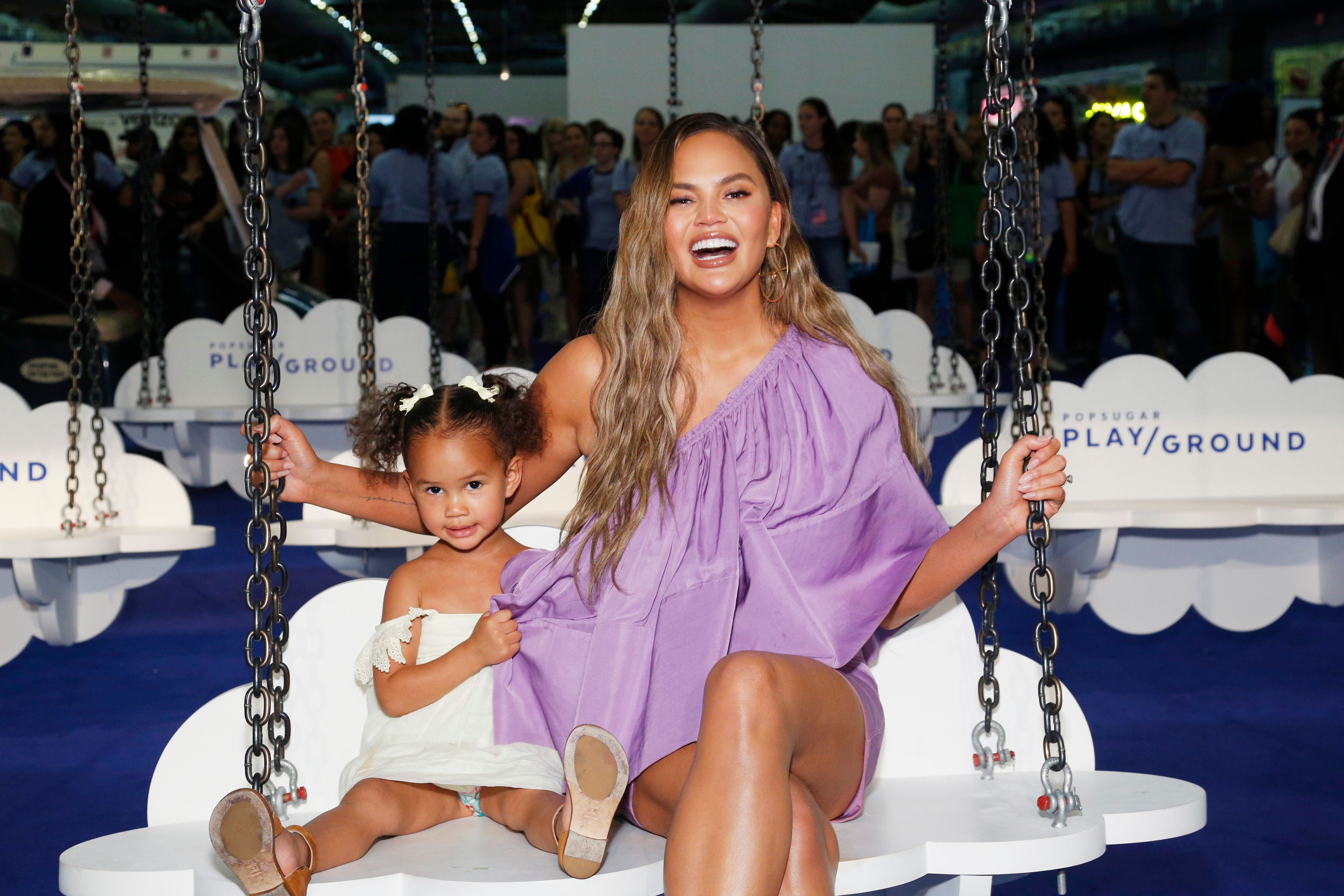 Luna Legend and Chrissy Teigen at the POPSUGAR Play/Ground at Pier 94 in June 2019 in New York | Source: Getty Images