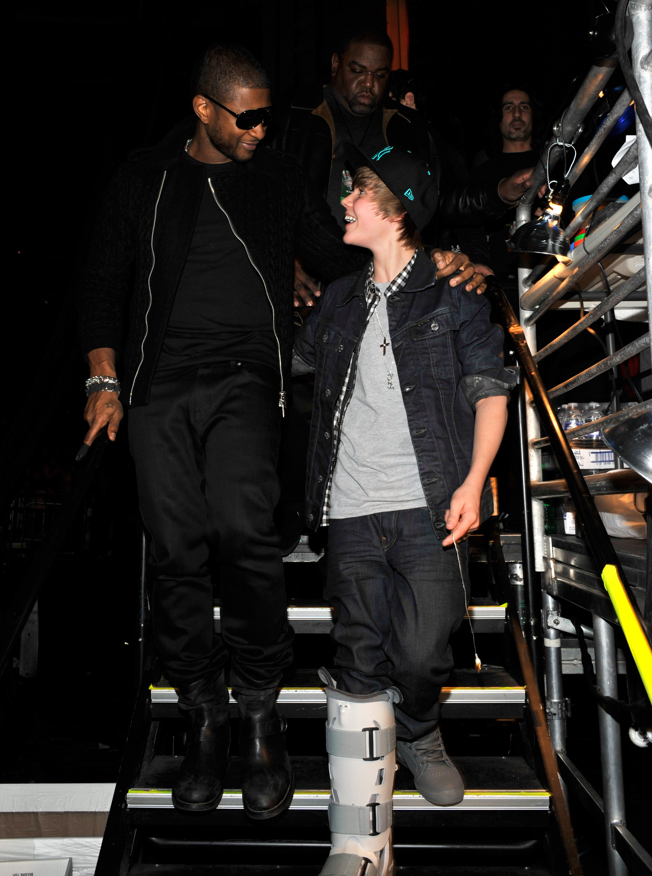Usher and Justin Bieber attends Z100's Jingle Ball 2009 presented by H&M at Madison Square Garden in New York City on December 11. | Source: Getty Images