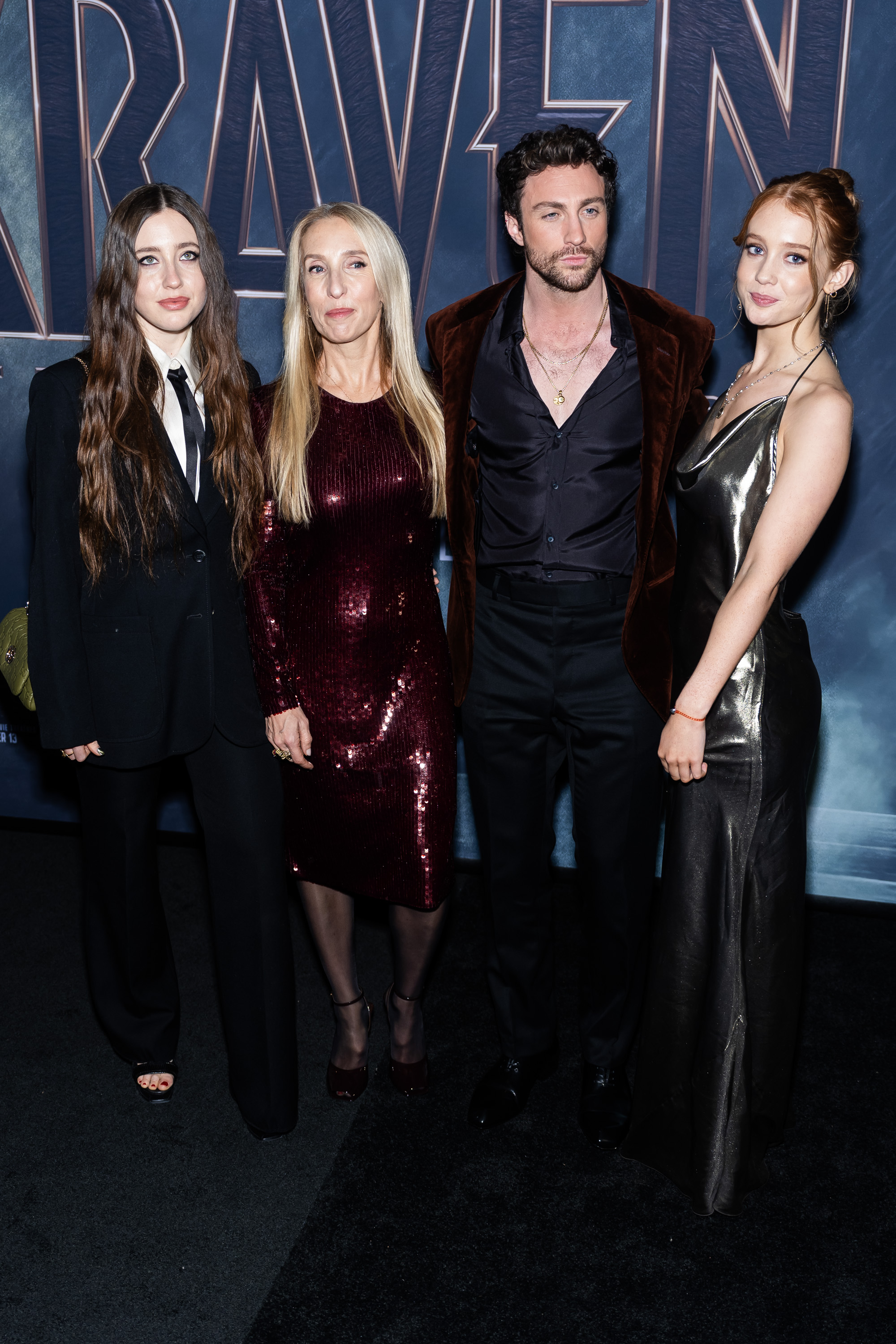 Angelica Jopling, Sam Taylor-Johnson, Aaron Taylor-Johnson, and Jessie Phoenix Jopling at AMC Lincoln Square Theater | Source: Getty Images