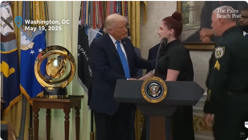 Donald Trump and Alexandria Diaz, from a post dated May 21, 2025 | Source: Youtube/@PalmBeachPost