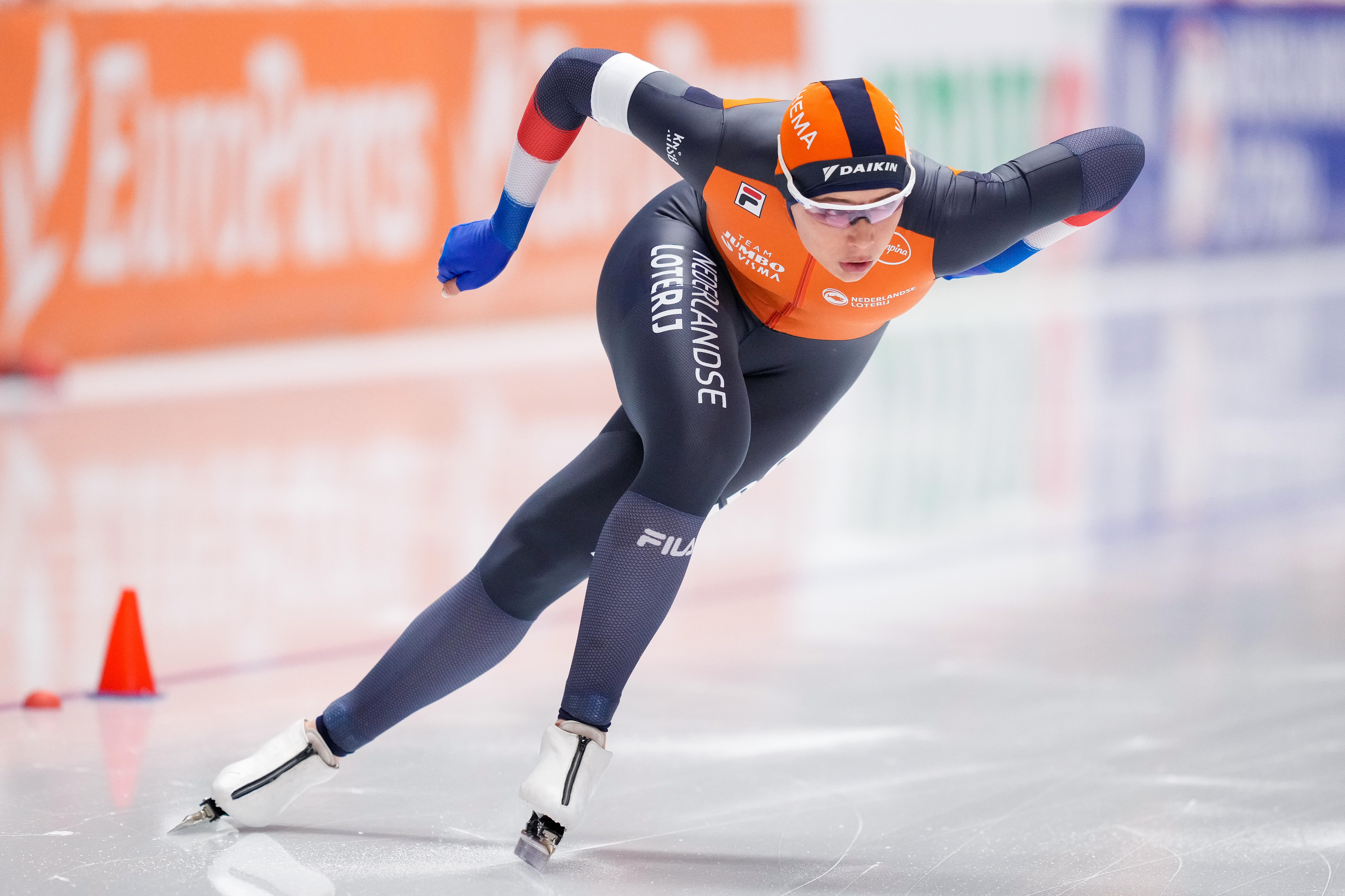 Jutta Leerdam of The Netherlands competing on the Women's 500m during the ISU World Speed Skating Sprint Championships at Max Aicher Arena in Inzell, Germany, on March 8, 2024 | Source: Getty Images