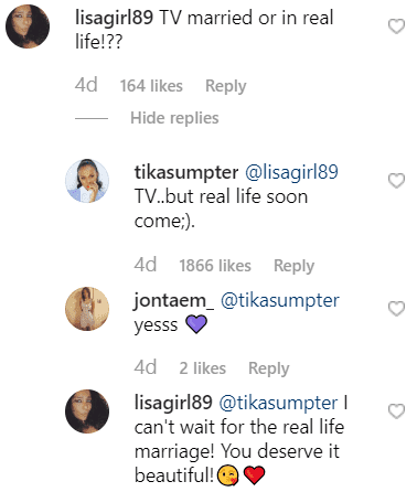 Screenshot of the comments. | Source: Instagram.com/Tikasumpter