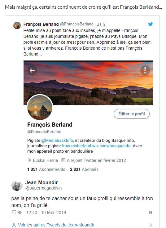 Source : Twitter / François Berland Source : Twitter / François Berland