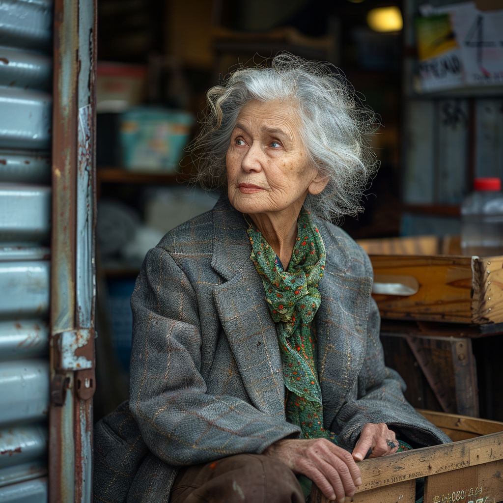 Elderly lady looking away | Source: Midjourney