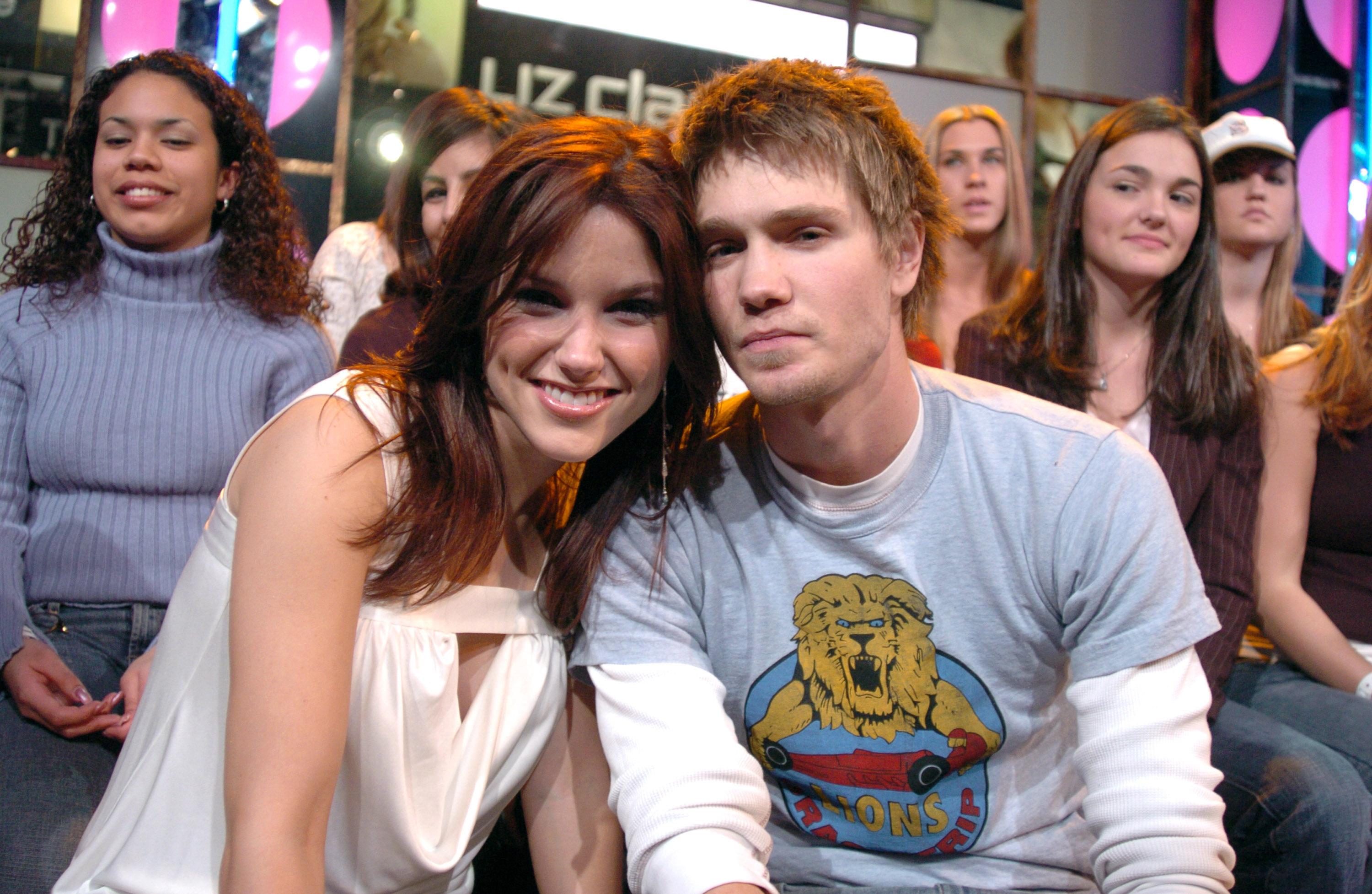 Sophia Bush and Chad Michael Murray during Spankin' New Breakout Stars Week on MTV's "TRL" at MTV Studios in New York on January 16, 2004. | Source: Getty Images