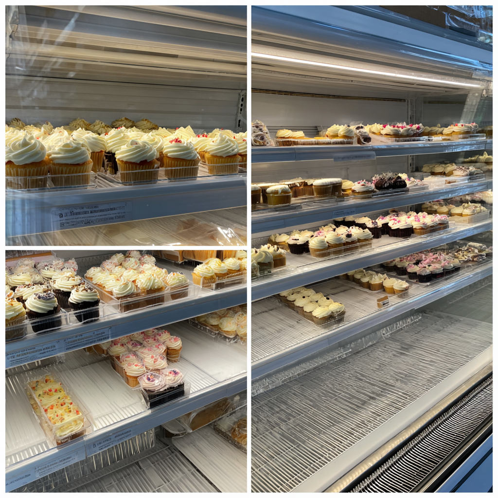 Cupcakes in a grocery store fridge | Source: Midjourney
