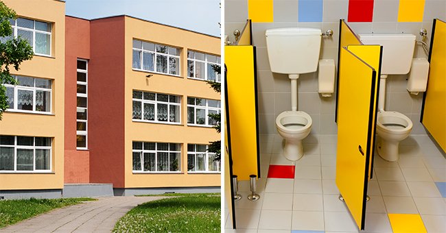 School bathrooms painted in yellow. | Source: Shutterstock
