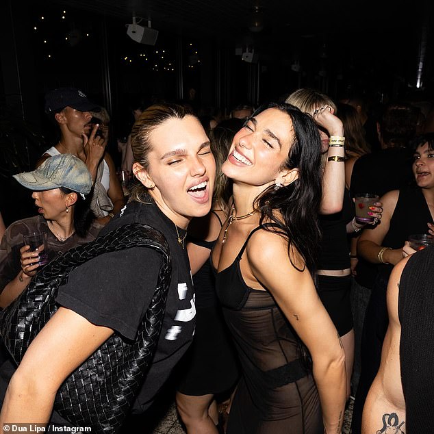 Dua (R) also hit the dance floor with lookalike sister Rina, 24 (L)