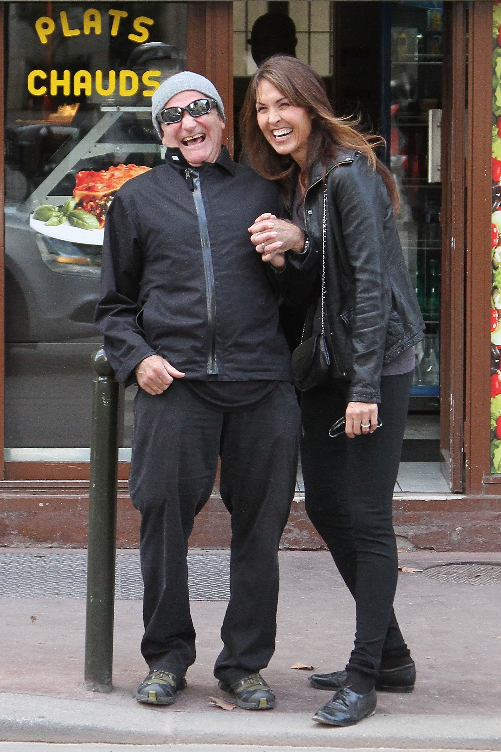 Actor Robin Williams and wife Susan Schneider are sighted leaving the 'Alex Singer' bike store on October 26, 2011 in Paris, France. | Source: Getty Images 