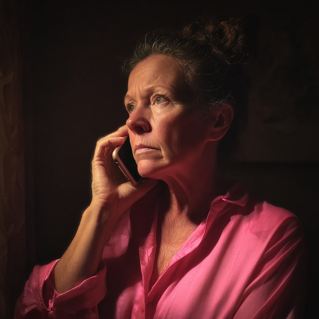 An older woman talking on a phone | Source: Midjourney