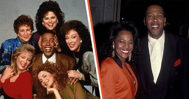 Portrait of the cast of the television series, "Designing Women," circa 1987[left]. Meshach Taylor and Bianca Ferguson attend Clinton For President Campaign Rally on January 28, 1991 at the Beverly Wilshire Hotel [right]. | Photo: Getty Images