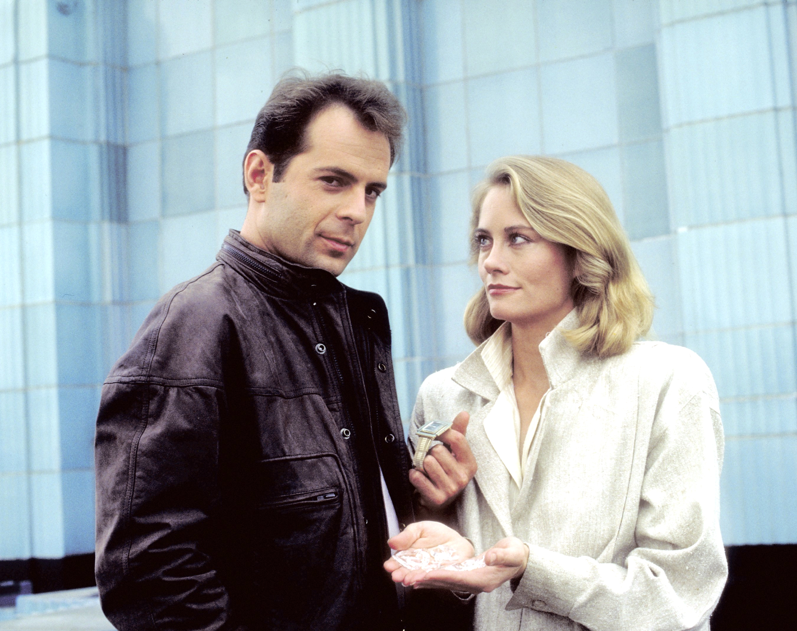 Bruce Willis and Cybill Shepherd for the pilot of "Moonlighting" in 1985 | Source: Getty Images