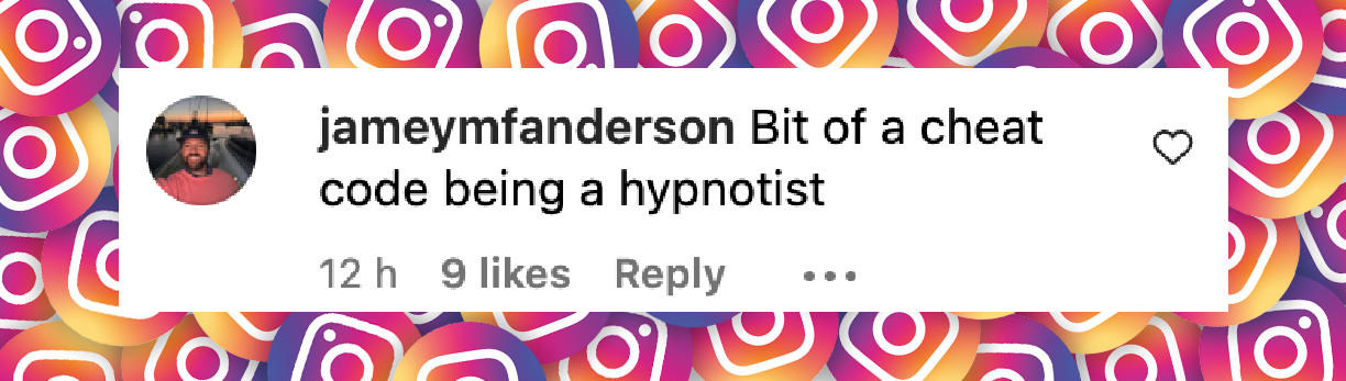 Fan comment on Jennifer Aniston's rumored boyfriend, Jim Curtis who is a hypnotherapist, dated July 8, 2025 | Source: Instagram/nypost