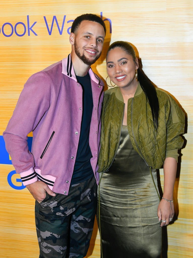 Sonya Curry, NBA Player Stephen Curry of the Golden State Warriors and Ayesha Curry at the "Stephen Vs The Game" Facebook Watch Preview on April 1, 2019. | Photo: Getty Images