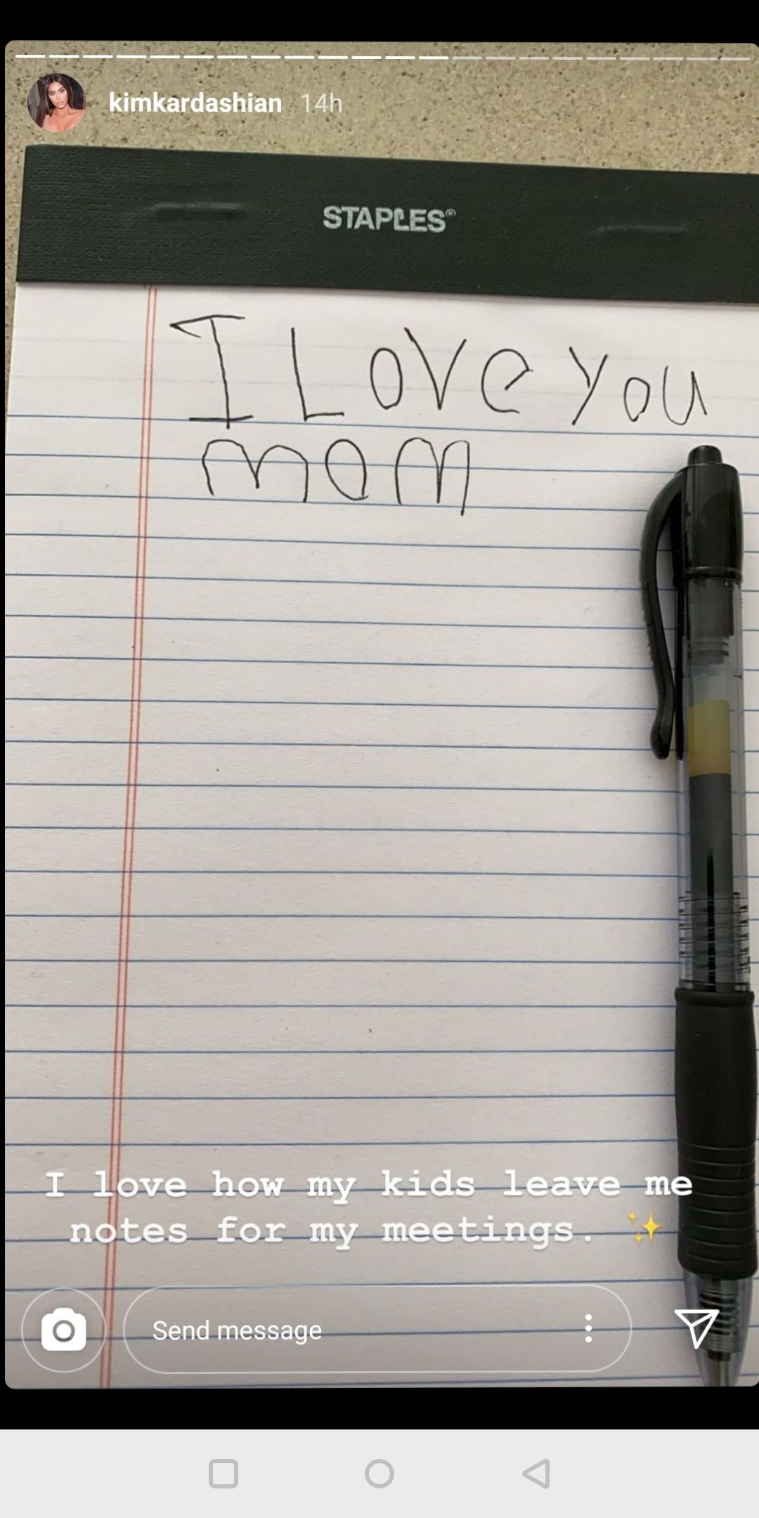 Kim shares a beautiful note written by one of her children | Photo : Instagram/kimkardashian
