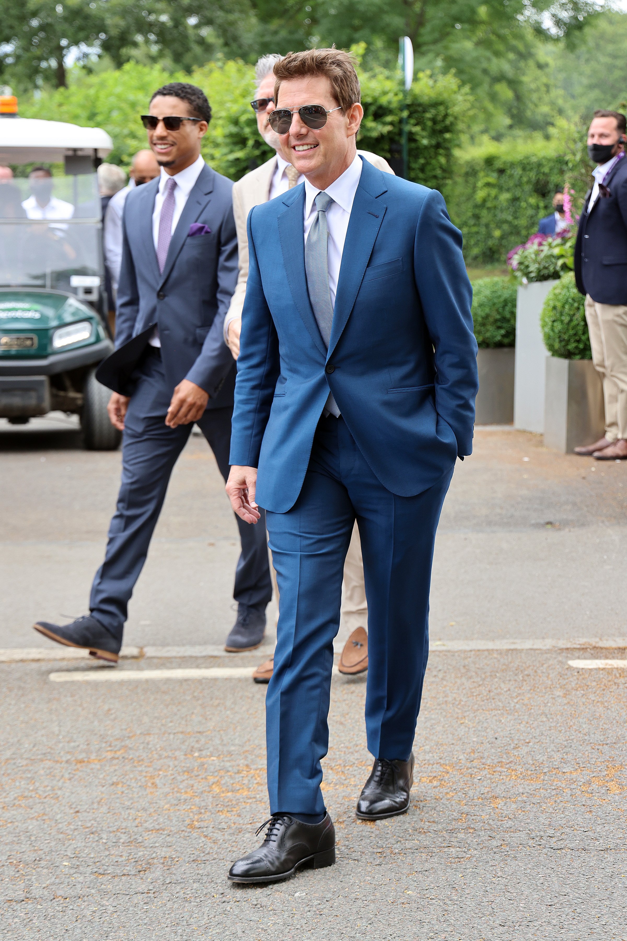 Tom Cruise attends Wimbledon Championships Tennis Tournament Mens Final Day at All England Lawn Tennis and Croquet Club on July 11, 2021, in London, England. | Source: Getty Images