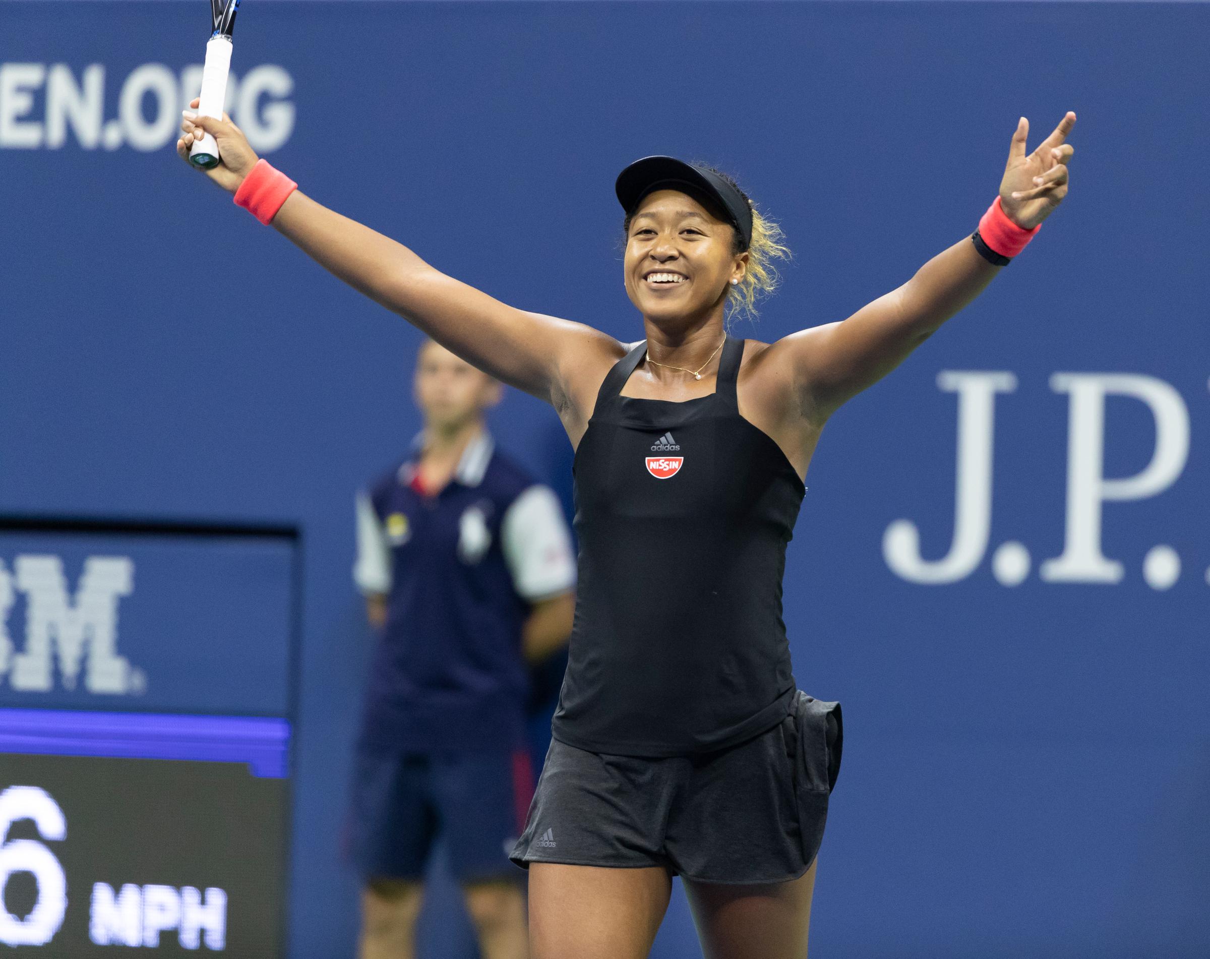 Naomi Osaka celebrates at the 2018 US Open on September 6, 2018 | Source: Shutterstock