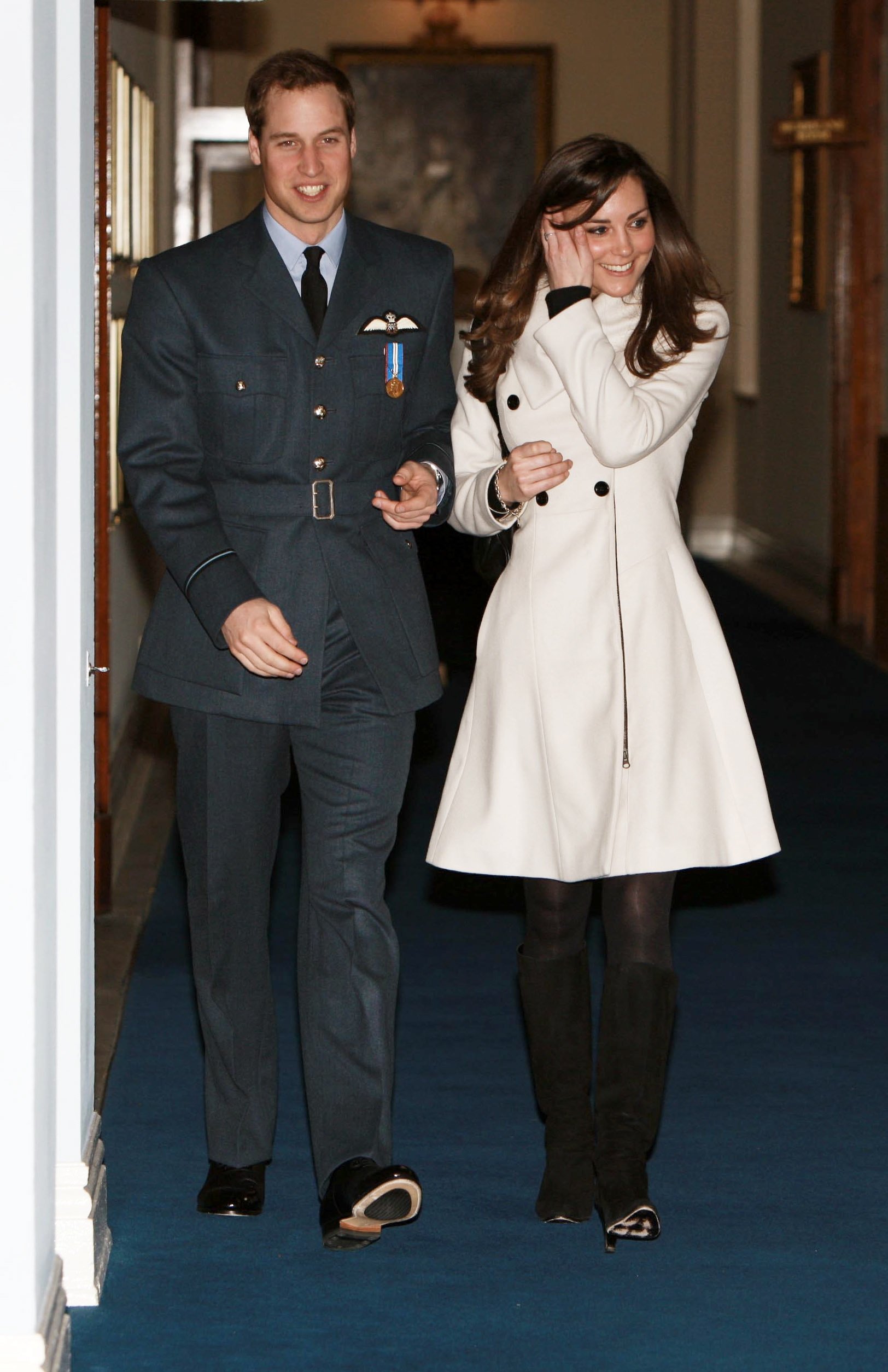 Prince William and his girlfriend Kate Middleton at the Central Flying School at RAF Cranwell where Prince William received his RAF wings in a graduation ceremony, Sleaford on April 11, 2008 in Lincolnshire, England | Source: Getty Images