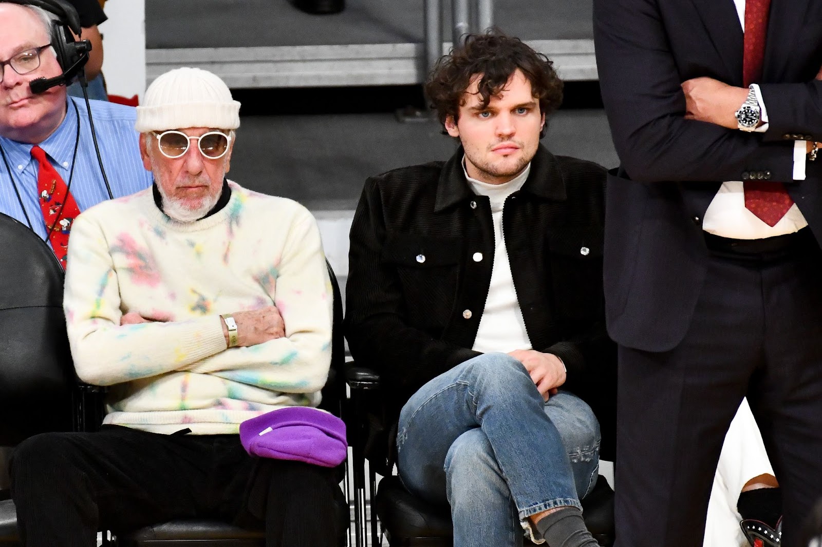 Lou Adler and Ray Nicholson at a basketball game between the Los Angeles Lakers and the Los Angeles Clippers at Staples Center on December 25, 2019, in Los Angeles, California. | Source: Getty Images