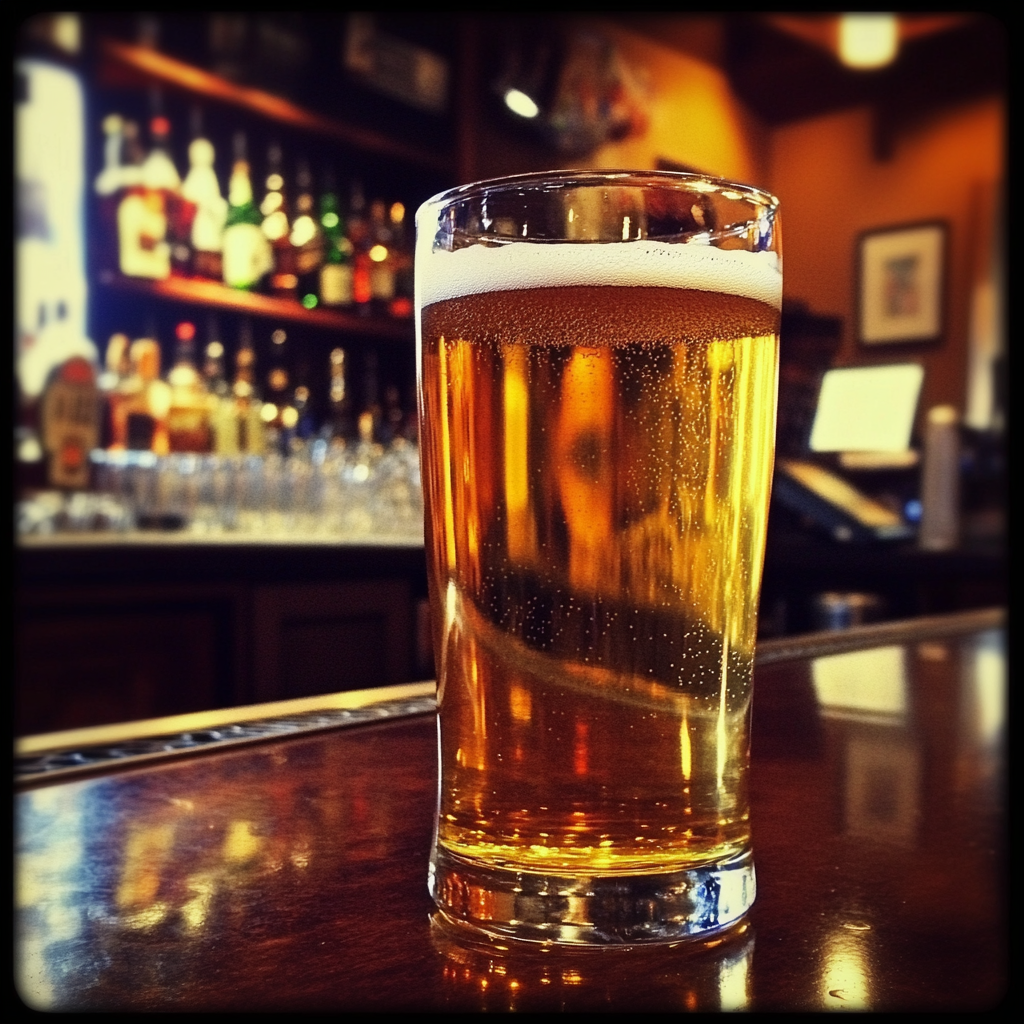 A beer on a counter | Source: Midjourney