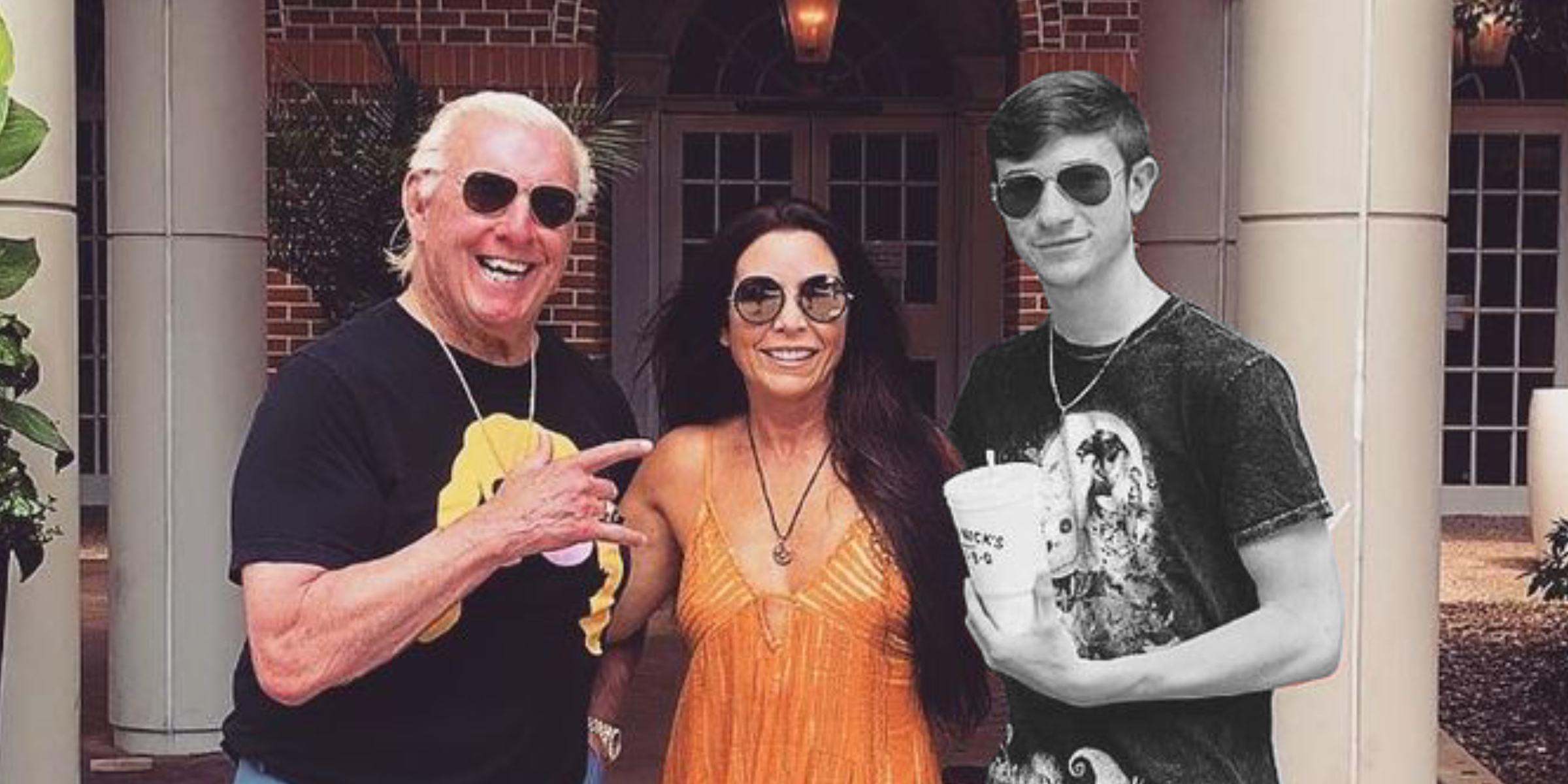 Ric Flair, Wendy Barlow, and Sebastian Kidder | Source: Instagram.com/sebastianonthemic