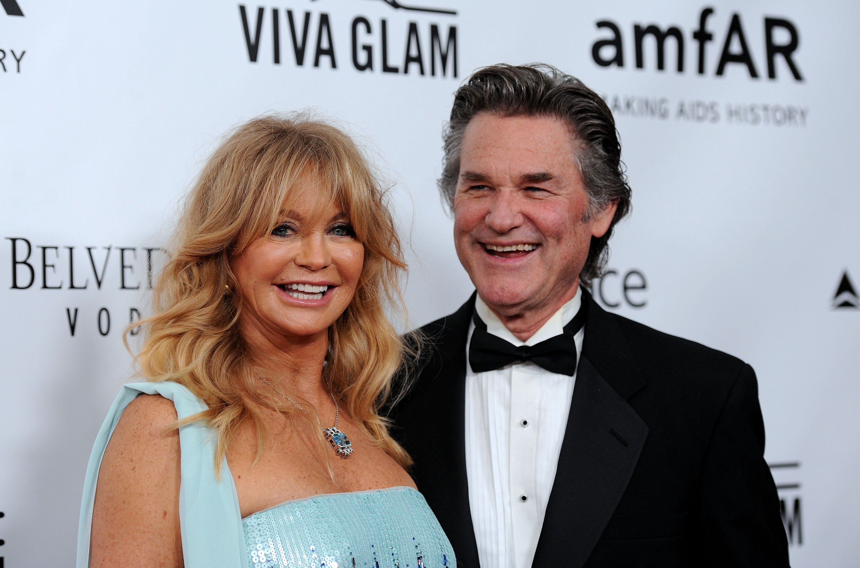 Goldie Hawn and actor Kurt Russell at amfAR The Foundation for AIDS 4th Annual Inspiration Gala in Hollywood, California on December 12, 2013 | Source: Getty Images