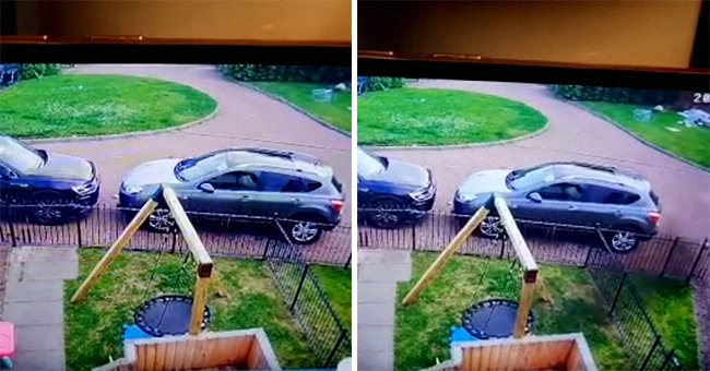 CCTV camera footage of a neighborhood and a mysterious dark figure. | Source: facebook.com/nicki.mullheron.3