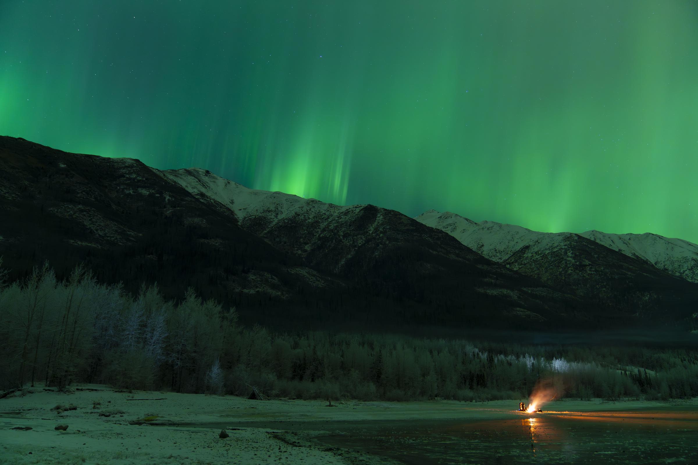 The Northern Lights (Aurora Borealis) seen in Alaska, United States, on December 31, 2024. | Source: Getty Images