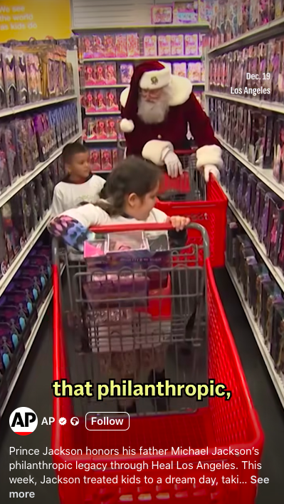 The kids shopping with Santa Claus. | Source: Facebook/AP