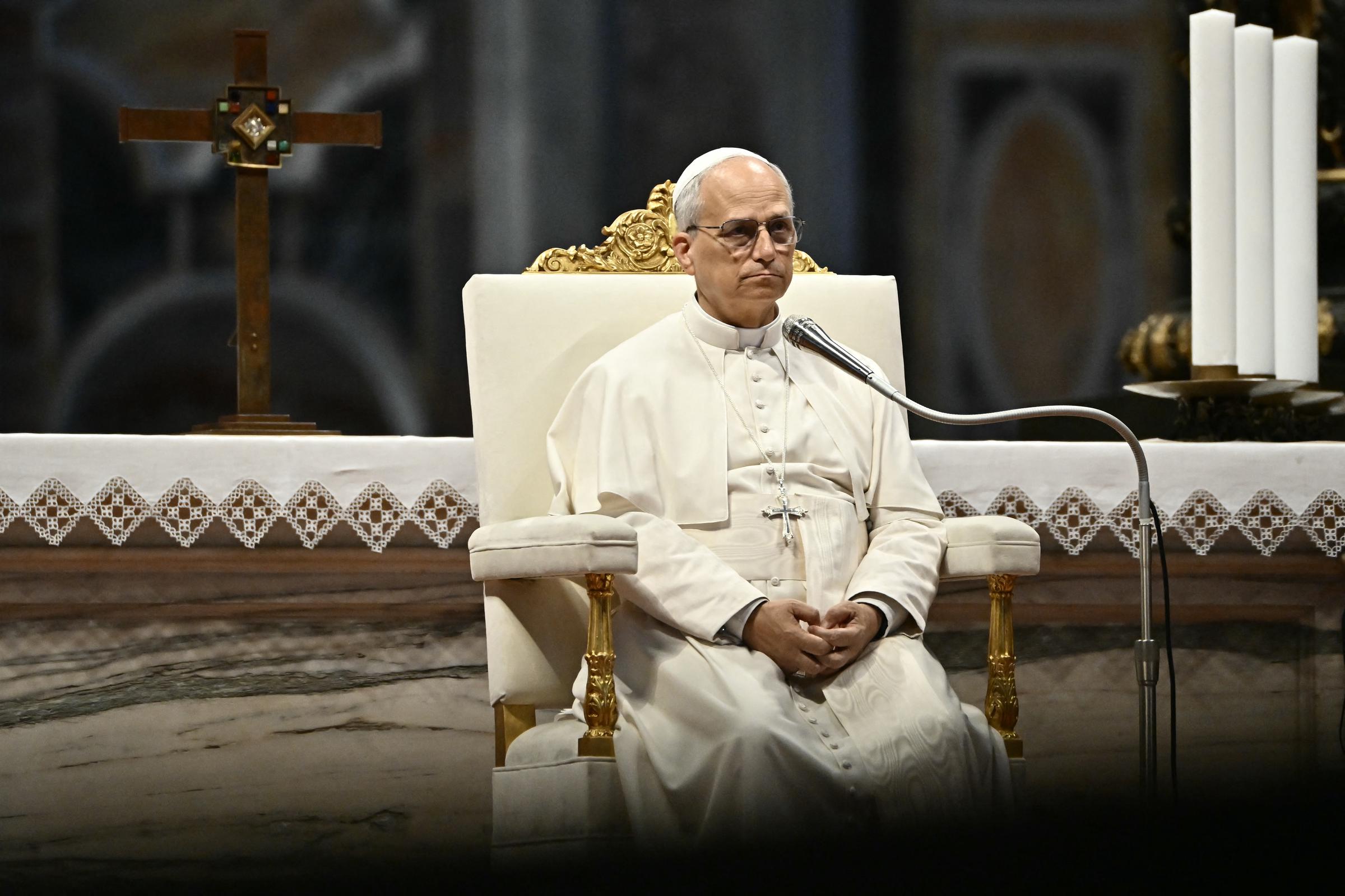 Pope Leo XIV leads a Jubilee audience on June 14, 2025 at St Peter's basilica in The Vatican | Source: Getty Images
