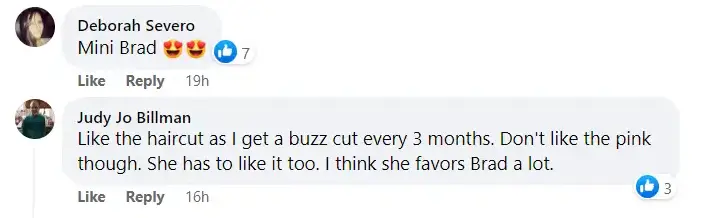 Fan comments on Shiloh Jolie-Pitt's new haircut in Studio City, Los Angeles in a post shared on August 30, 2023 | Source: Facebook/Page Six