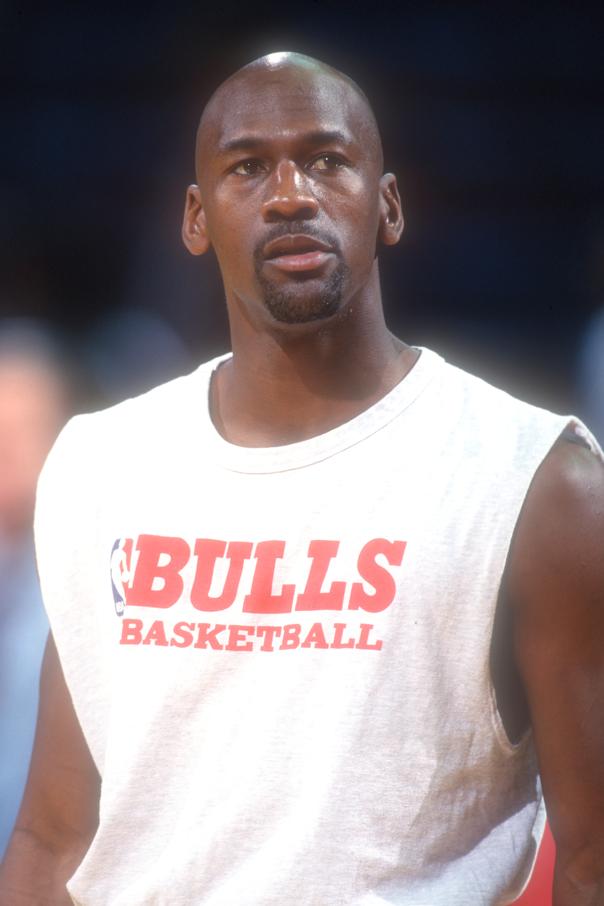 Michael Jordan before a basketball game  at USAir Arena on February 1, 1996 in Landover, Maryland | Source: Getty Images