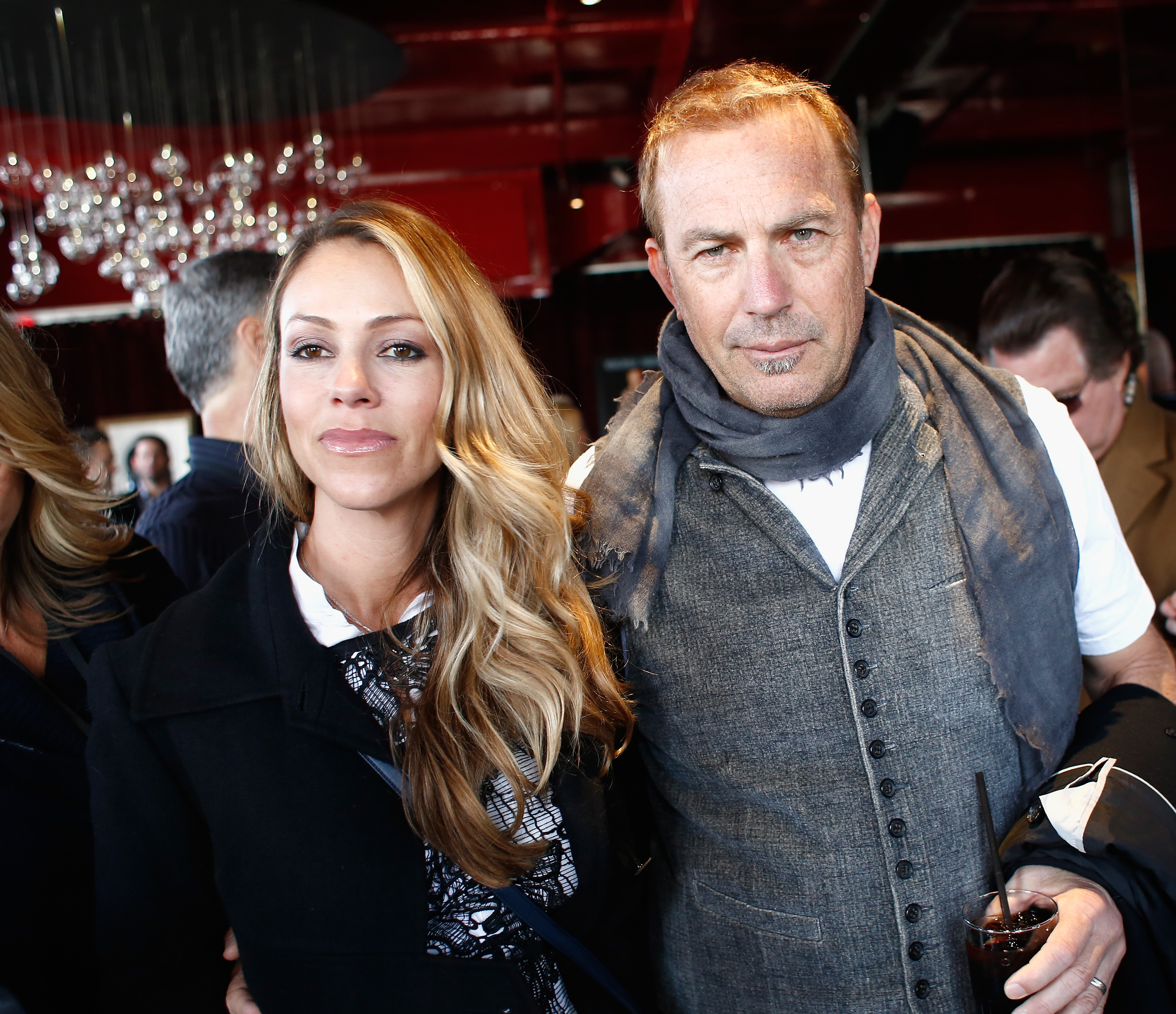 Christine Baumgartner and Kevin Costner on February 1, 2014 in New York City | Source: Getty Images\\\\