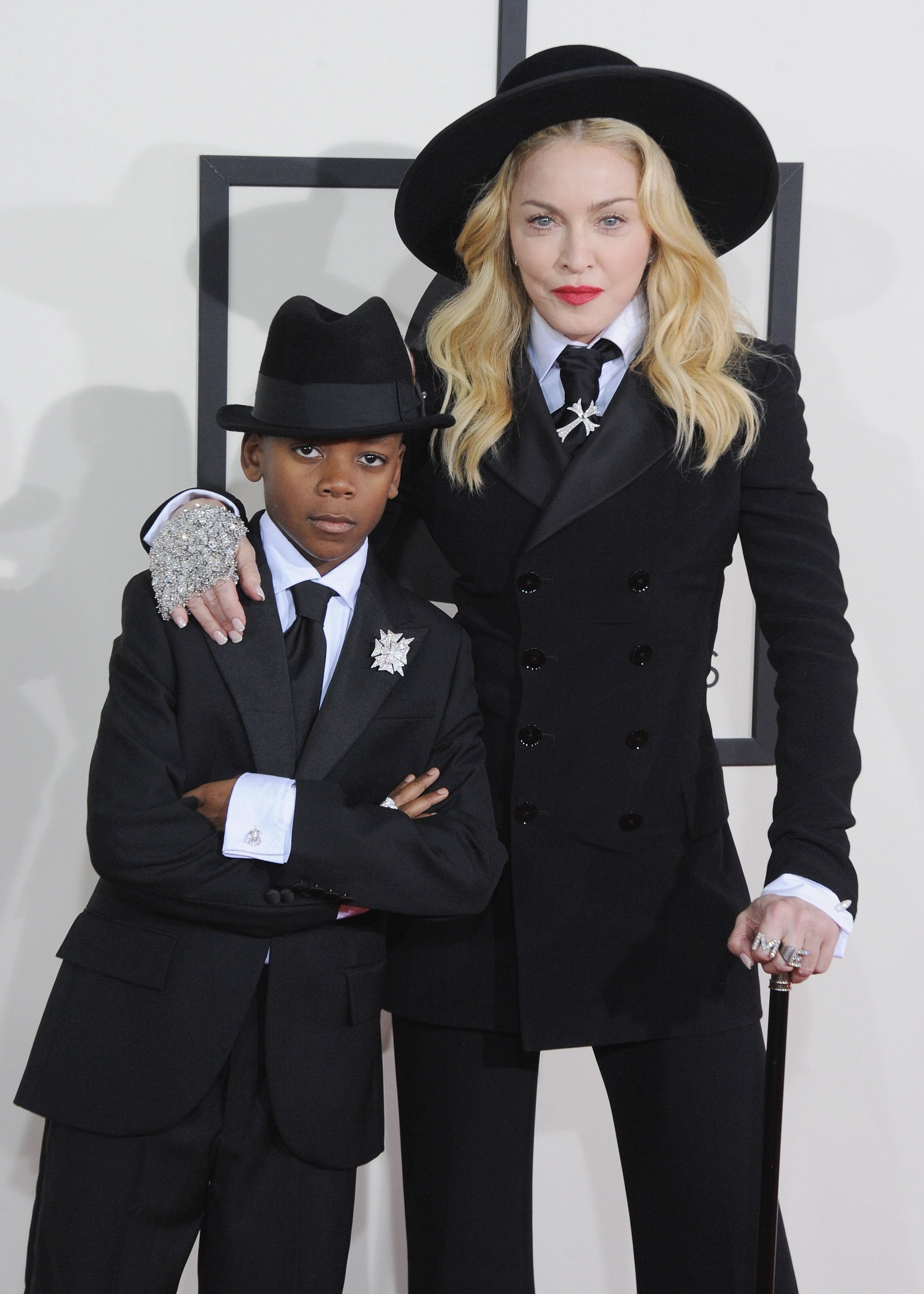 Madonna and her son David Banda Mwale Ciccone Ritchie at the 56th Grammy Awards at Staples Center on January 26, 2014, in Los Angeles, California | Photo: Jon Kopaloff/FilmMagic/Getty Images