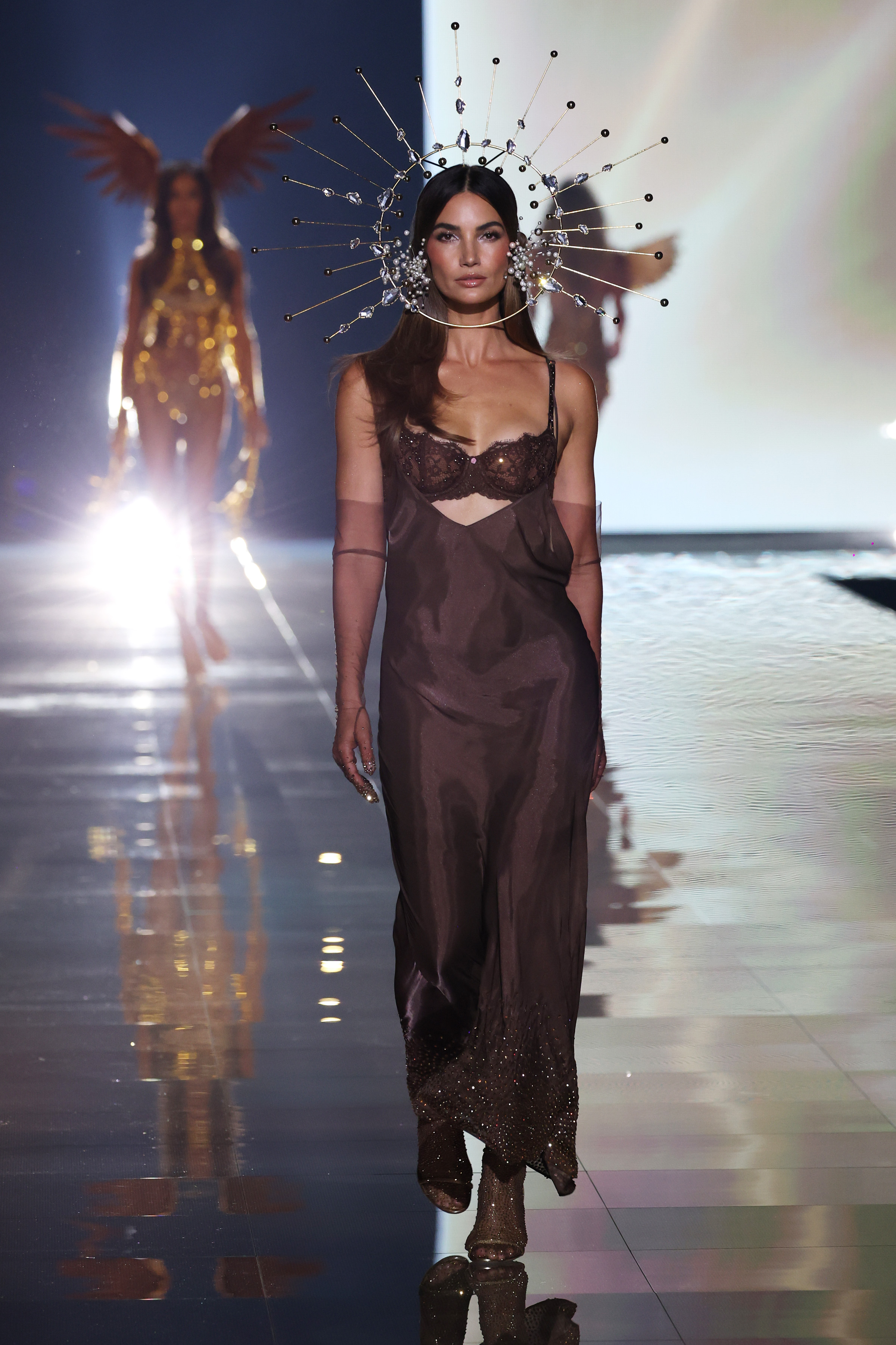 Lily Aldridge at the Victoria's Secret Fashion Show held at Steiner Studios on October 15, 2025 in New York | Source: Getty Images