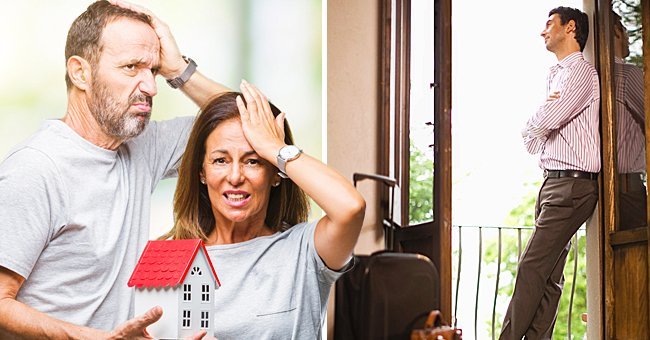Middle age hispanic casual couple buying new house over isolated background stressed with hand on head, shocked with shame and surprise face, angry and frustrated. Fear and upset for mistake. | Source: Shutterstock