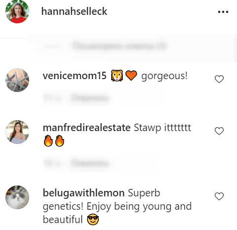 Fans reactions to Hannah Selleck's beautiful Instagram photo | Source: Instagram/Hannah Selleck
