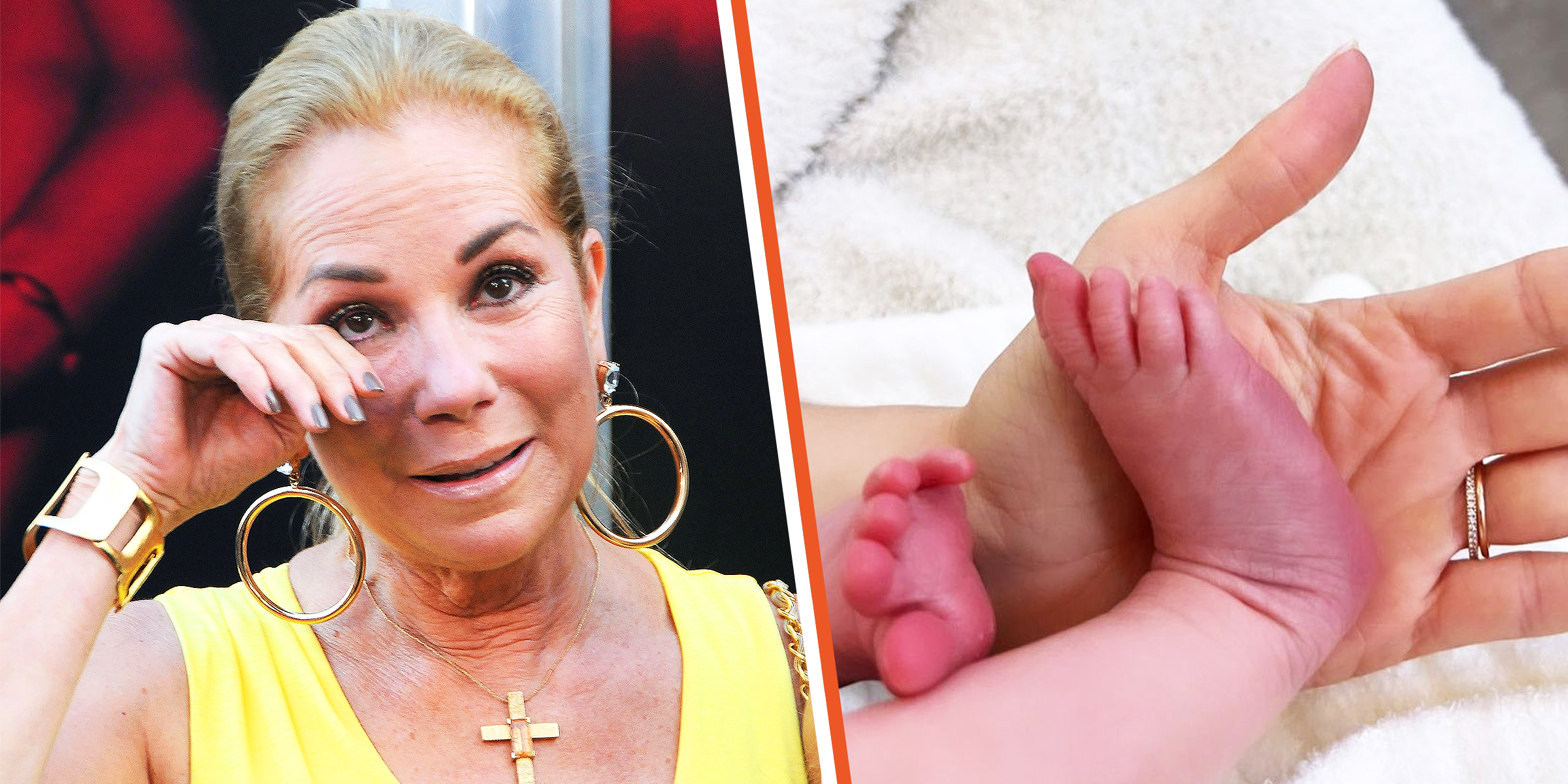 Kathie Lee Gifford | Finn Thomas Wierda's foot and Cassidy Gifford's hand | Source: instagram.com/cassidygiff Getty Images
