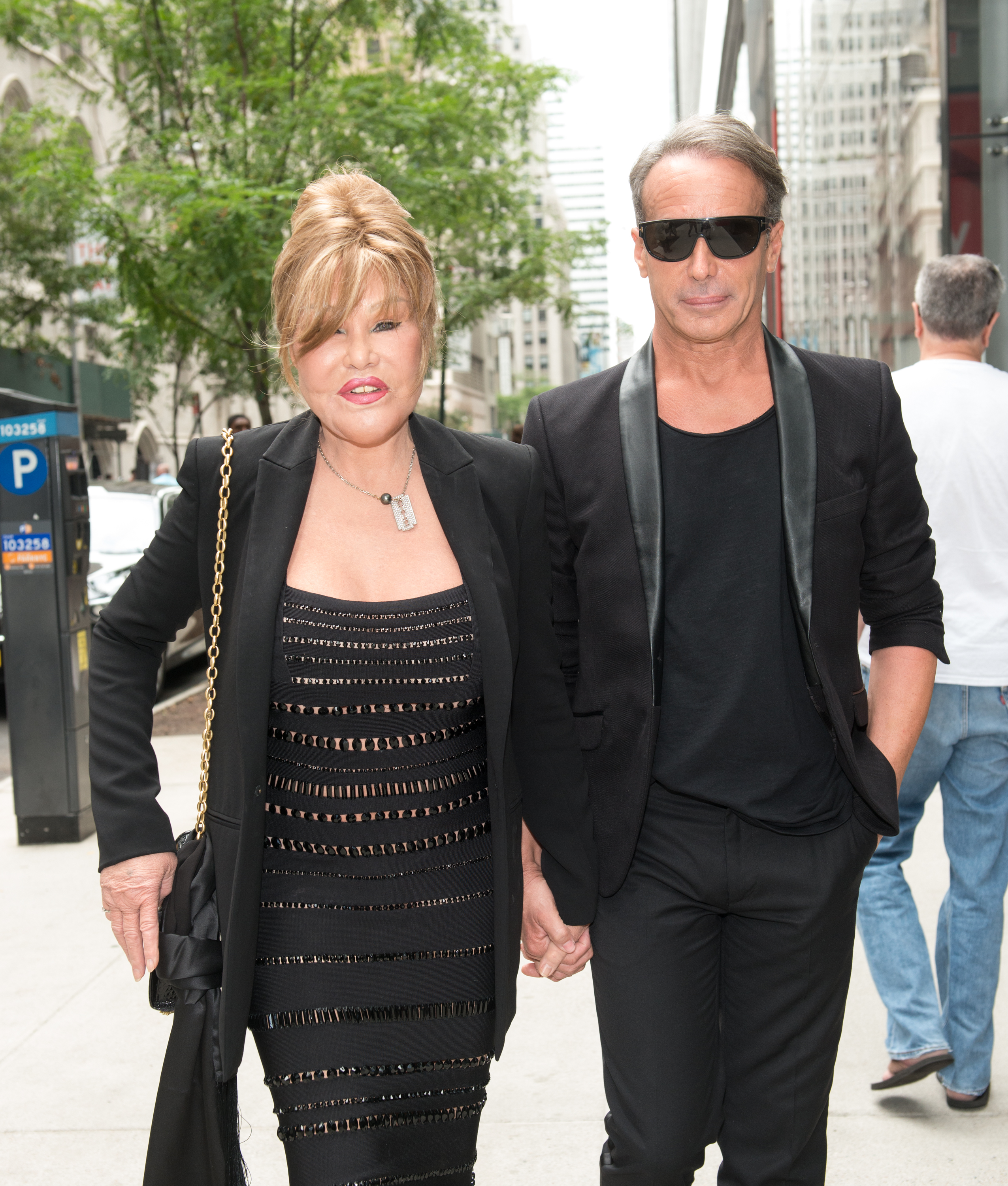 Jocelyn Wildenstein and Lloyd Klein seen outside the Baccarat Hotel on August 5, 2017, in New York City. | Source: Getty Images