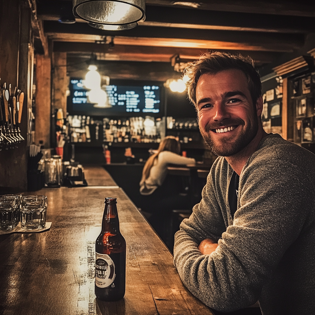 A man sitting at a bar | Source: Midjourney