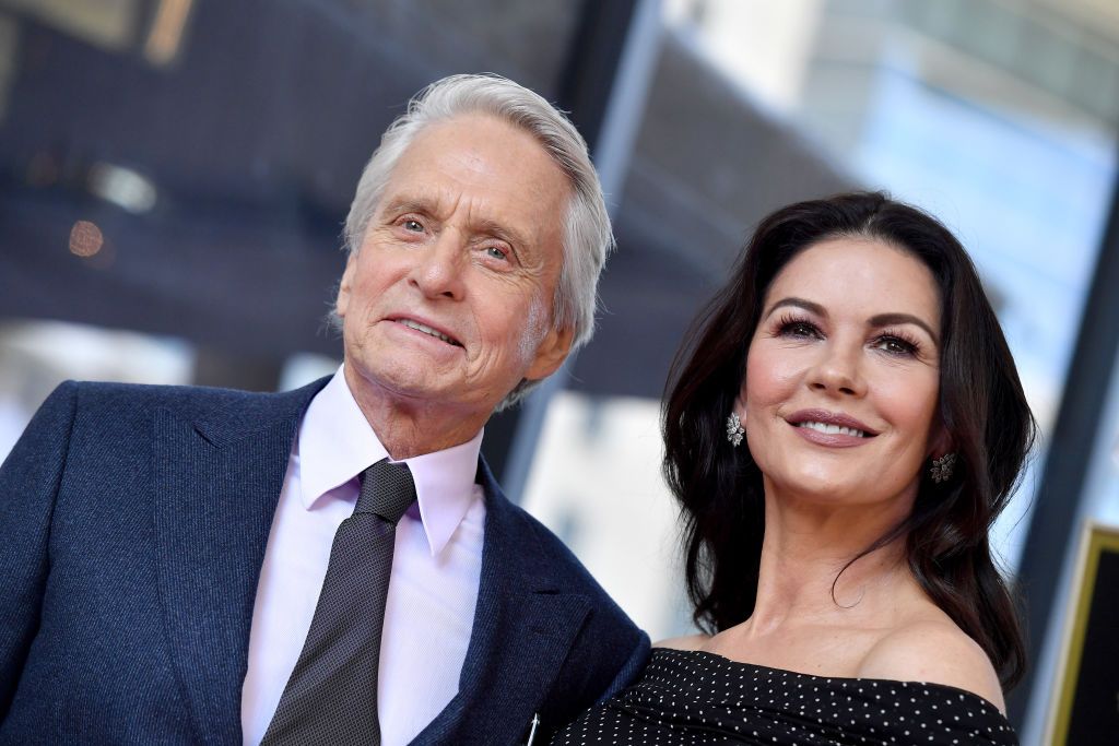 Michael Douglas and Catherine Zeta-Jones attend the ceremony honoring Michael Douglas with star on the Hollywood Walk of Fame on November 06, 2018 in Hollywood, California. | Source: Getty Images