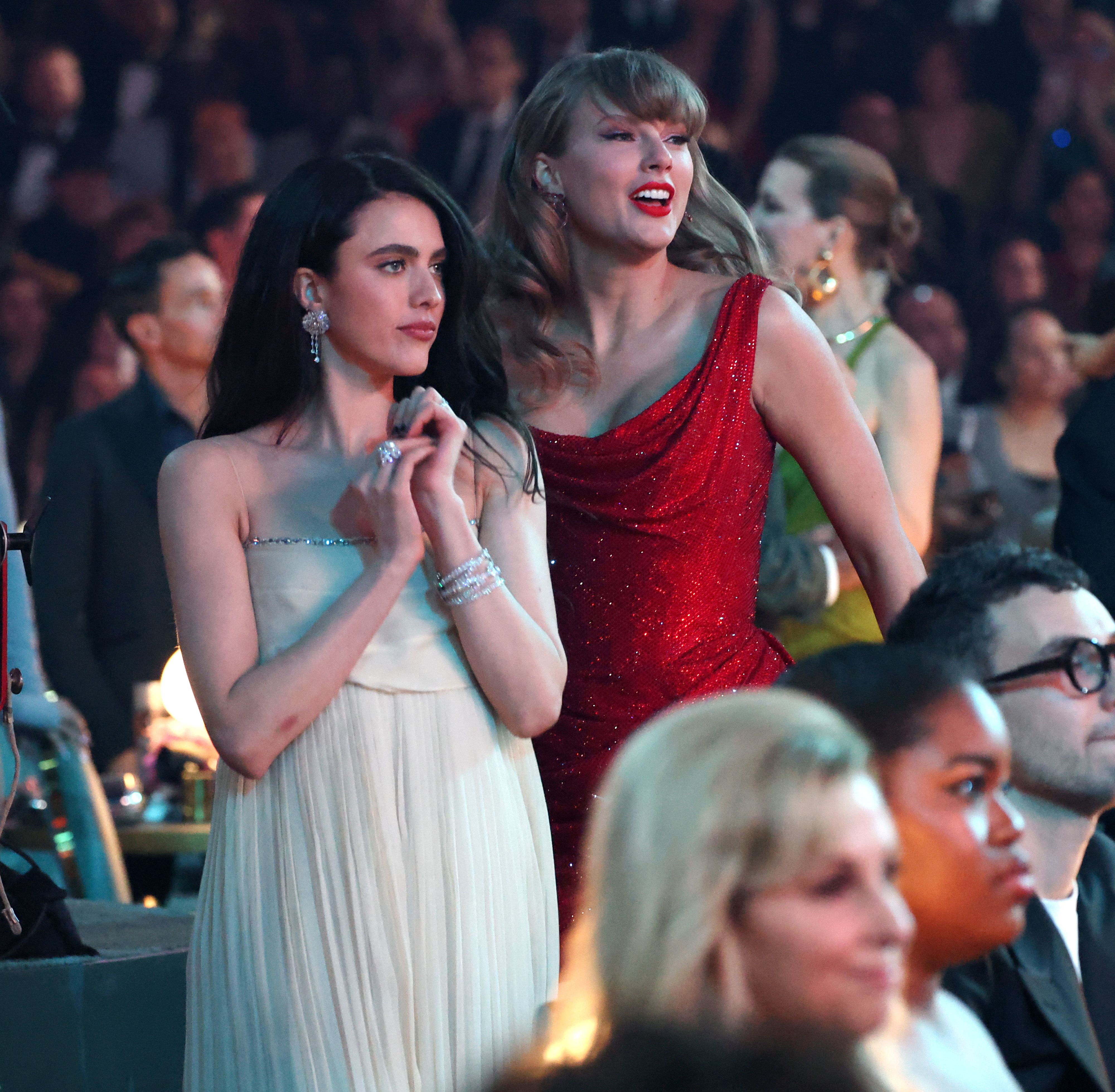 Margaret Qualley and Taylor Swift at the 67th Annual Grammy Awards | Source: Getty Images