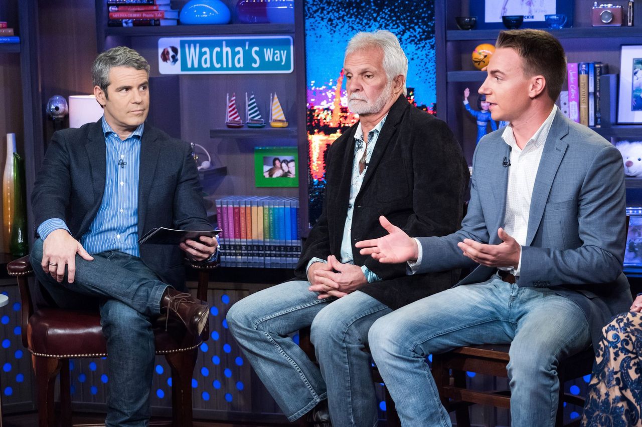 Andy Cohen, Captain Lee Rosbach and EJ Jansen on Watch What Happens Live With Andy Cohen | Photo: Getty Images