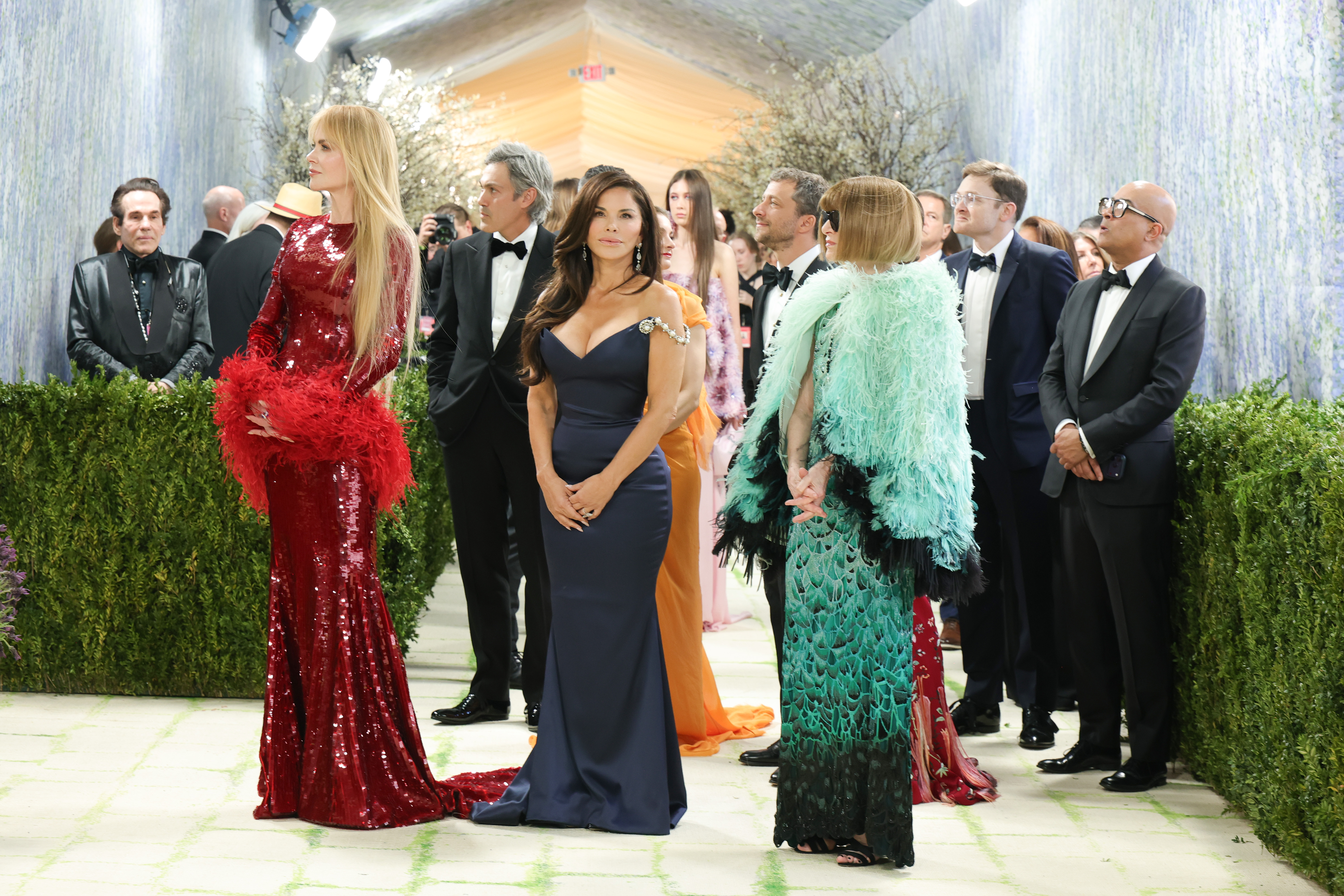 Nicole Kidman, Lauren Sánchez, and Anna Wintour gather before walking the 2026 Met Gala carpet in New York City on May 4, 2026 | Source: Getty Images