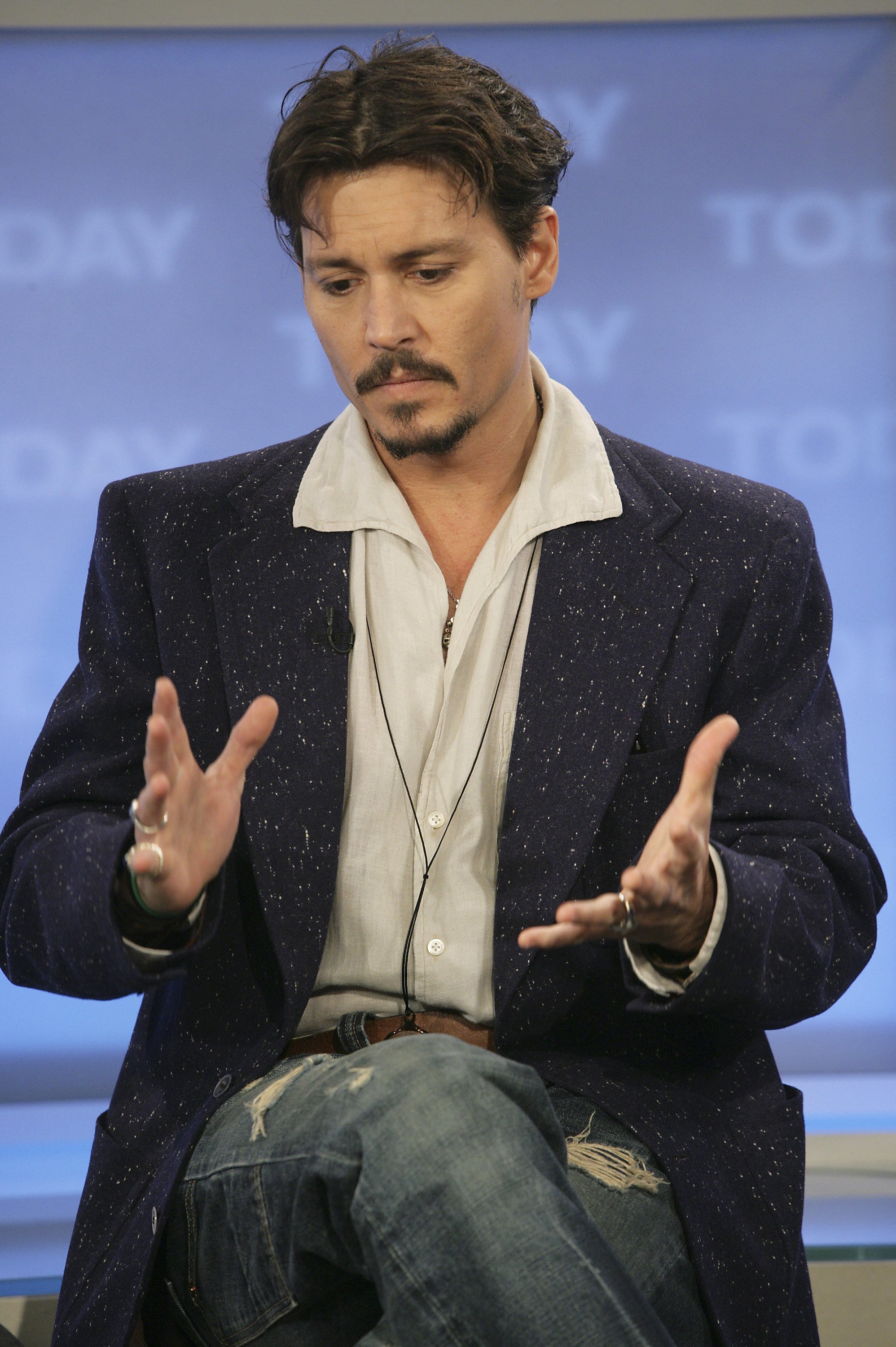 Johnny Depp talks about his new film, "Sweeney Todd: The Demon Barber of Fleet Street" on NBC News' "Today" on December 3, 2007. | Source: Getty Images 